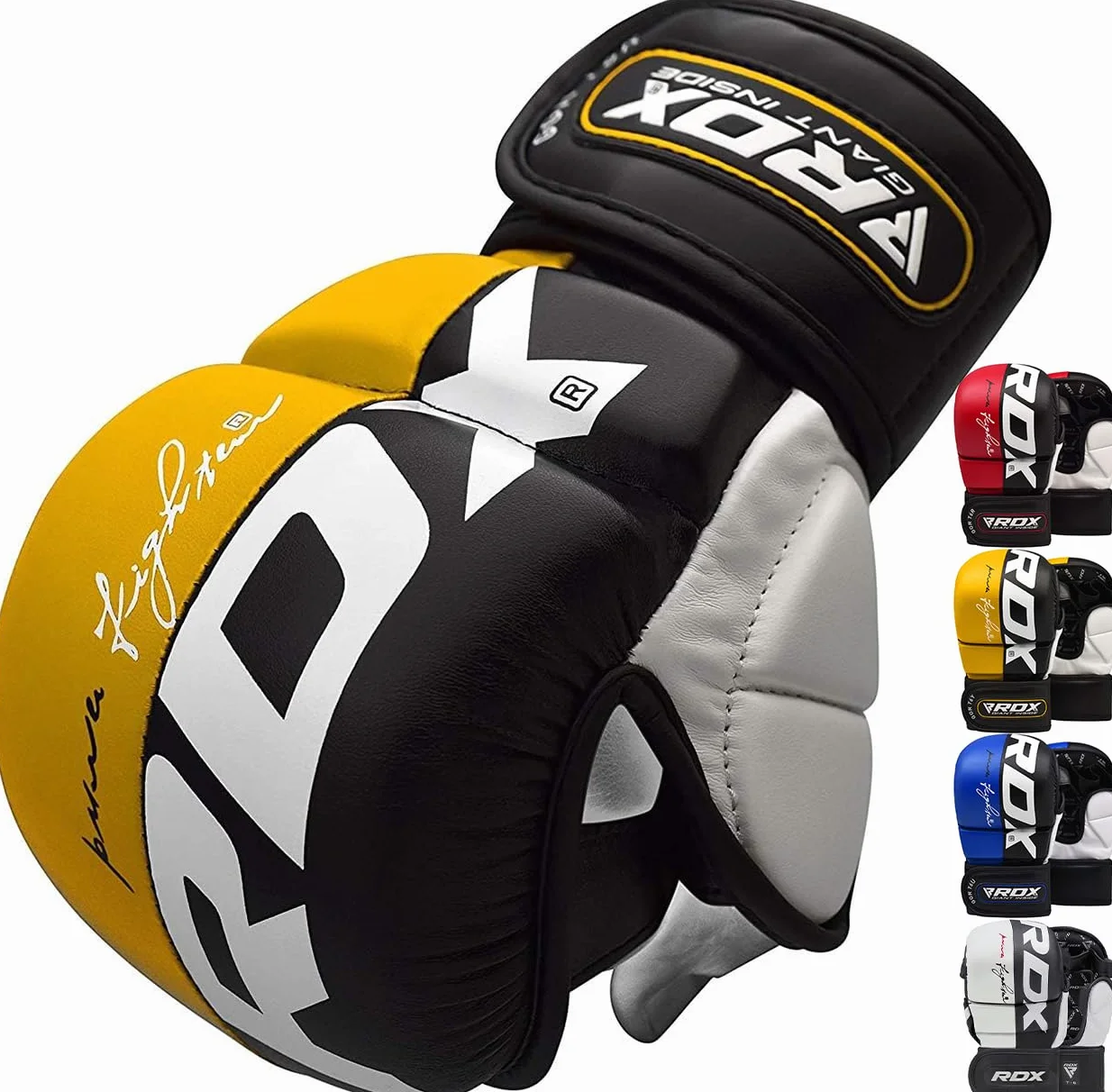 RDX Maya Cuero Guantes Boxeo Saco Sparring Entrenamiento Mitones Muay Thai Kick Boxing