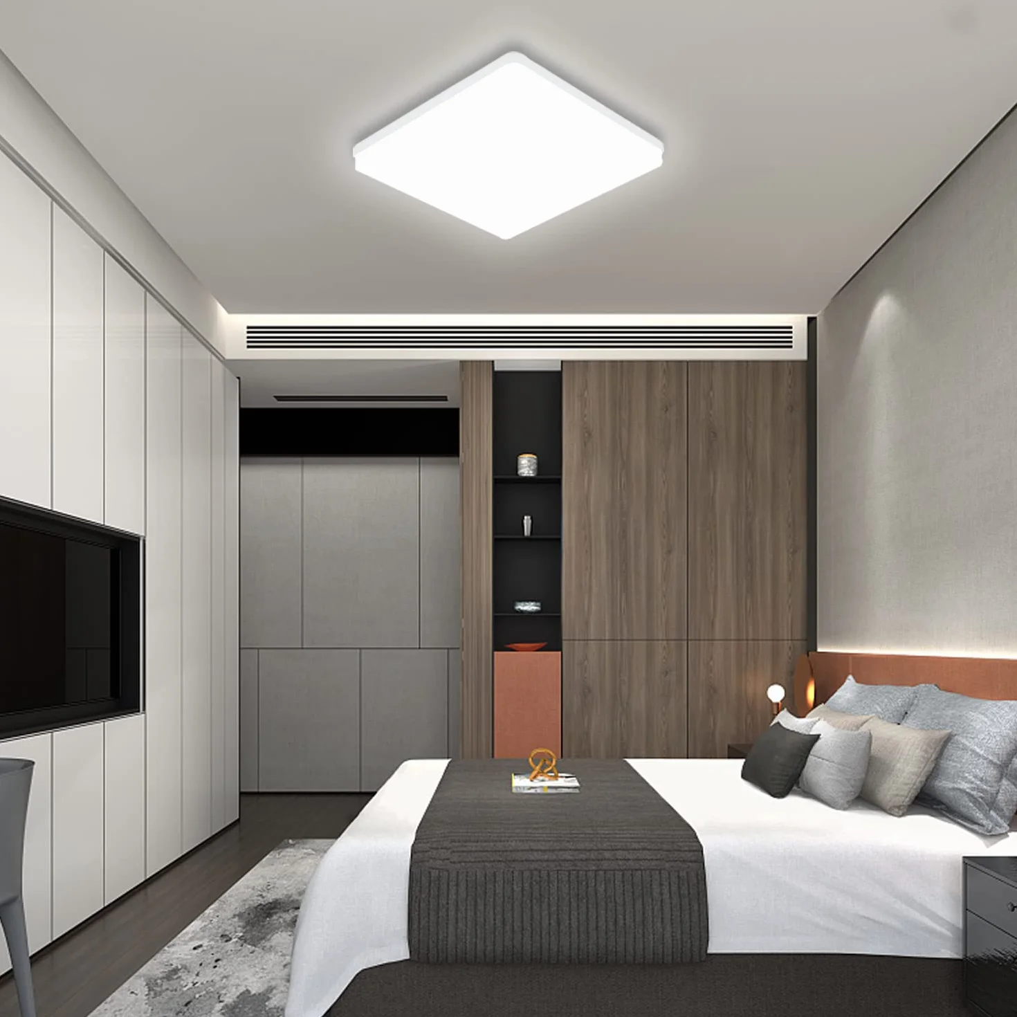 Kambo Lámpara de Techo LED 48W 4320LM Blanco Frío 6500K Plafón Cuadrada Moderno