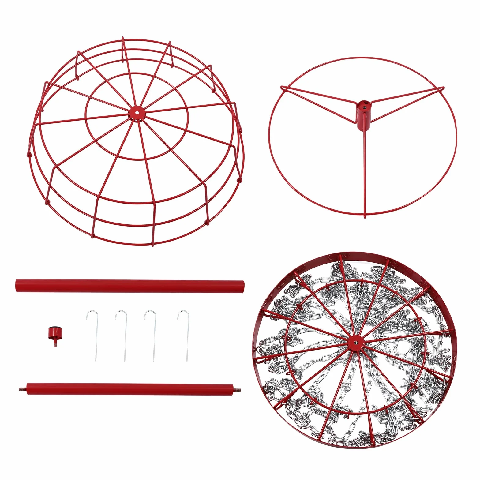 Cesta de golf de disco, altura 132 cm, cadena de doble capa, portátil, portátil, cesta de golf de disco para principiantes, personas mayores