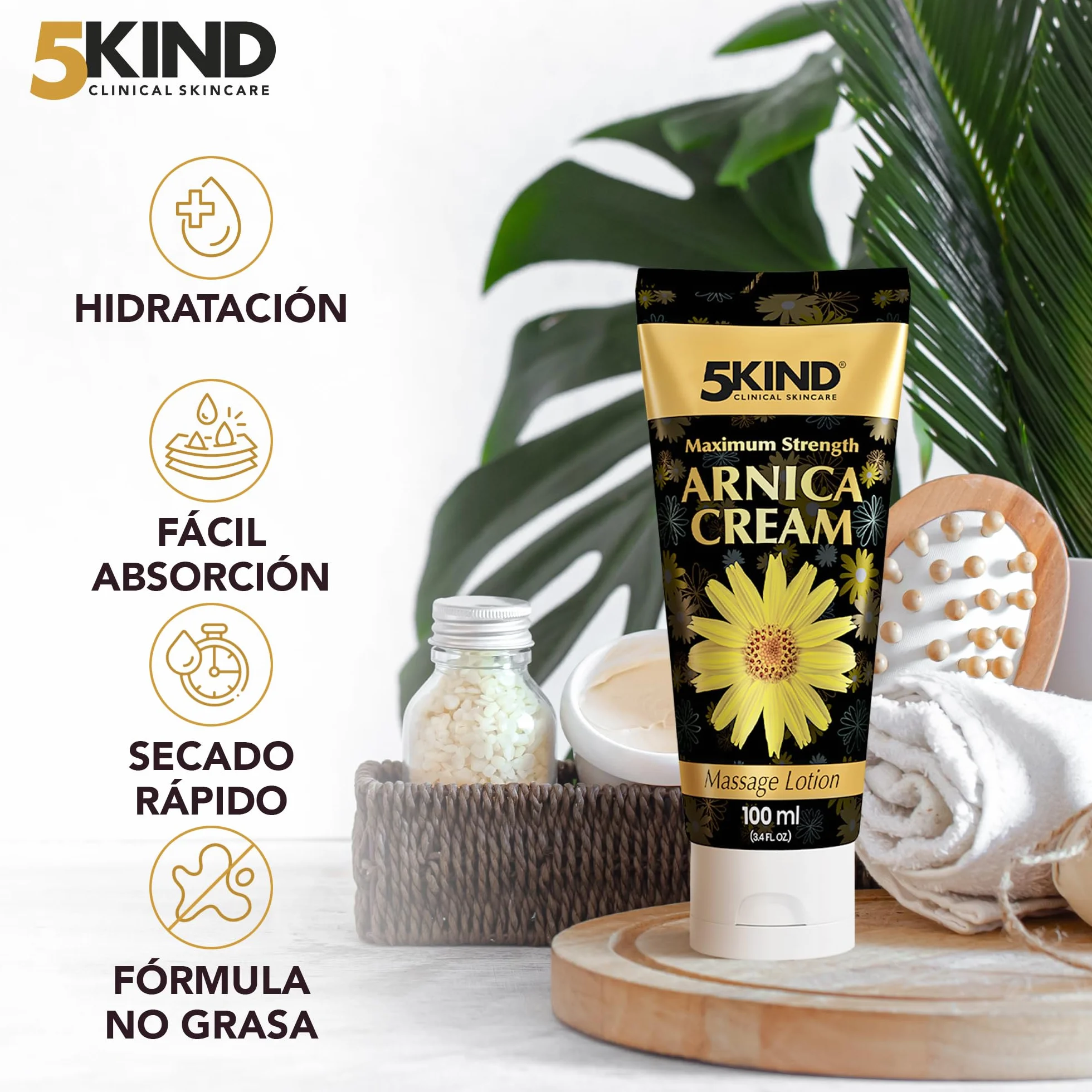 Crema de árnica para hematomas e hinchazón, 100 ml, máxima resistencia, acción rápida e intensiva