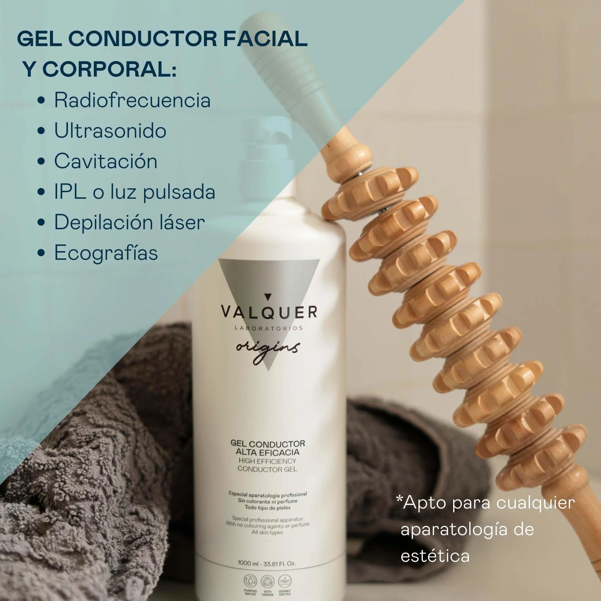 VALQUER Gel Conductor de Ultrasonidos Facial y Corporal 2L Profesional Radiofrecuencia Depilación Láser IPL