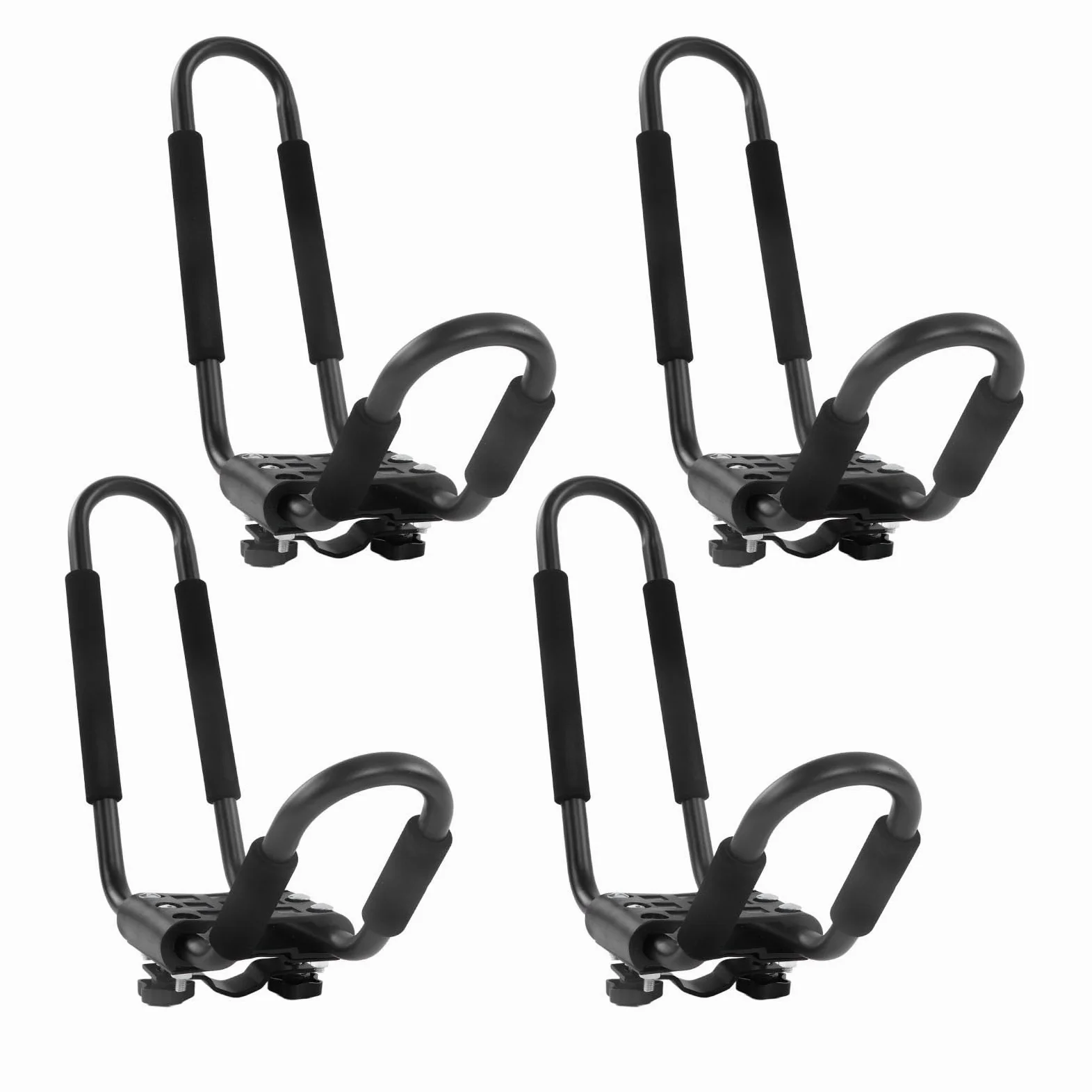 2 Pares de Soportes de Barra en J para Techo Coche, Kayak, para Canoas y Tablas Remo, Capacidad 150 Libras