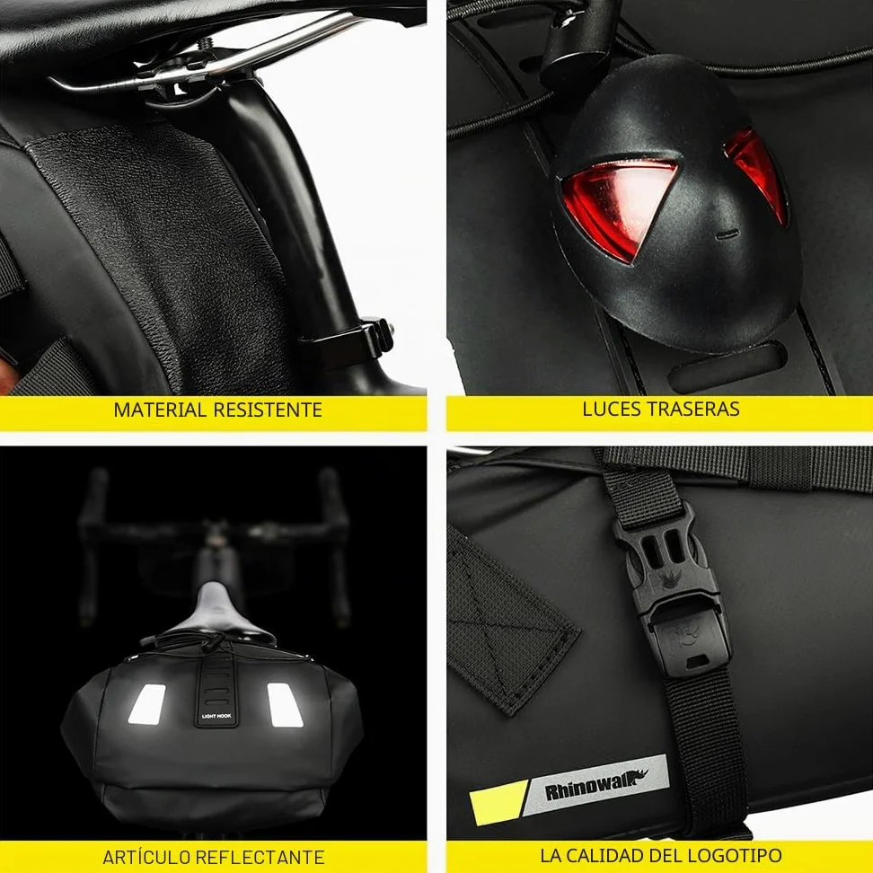 UBORSE Bolsa Sillin Impermeable Alforjas Bicicleta Gran Capacidad Bolsa para Asiento para Bicicleta Ciclismo Accesorios para MTB Bici (13L)