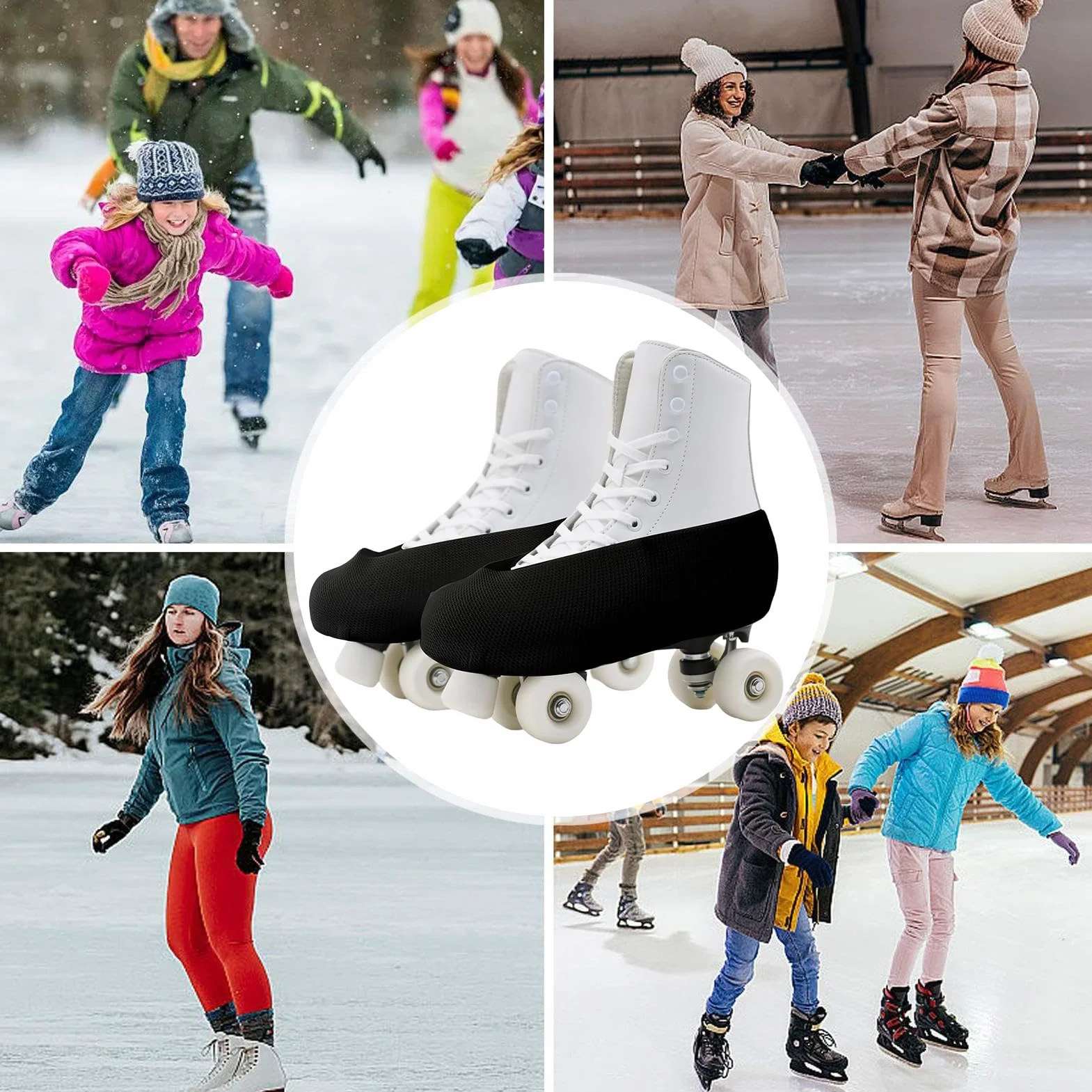 Soakers para patinaje sobre hielo, protector elástico, cubierta elástica para patinaje sobre hielo, para niños, niñas, niños, adultos, patinaje artístico, deporte y hockey