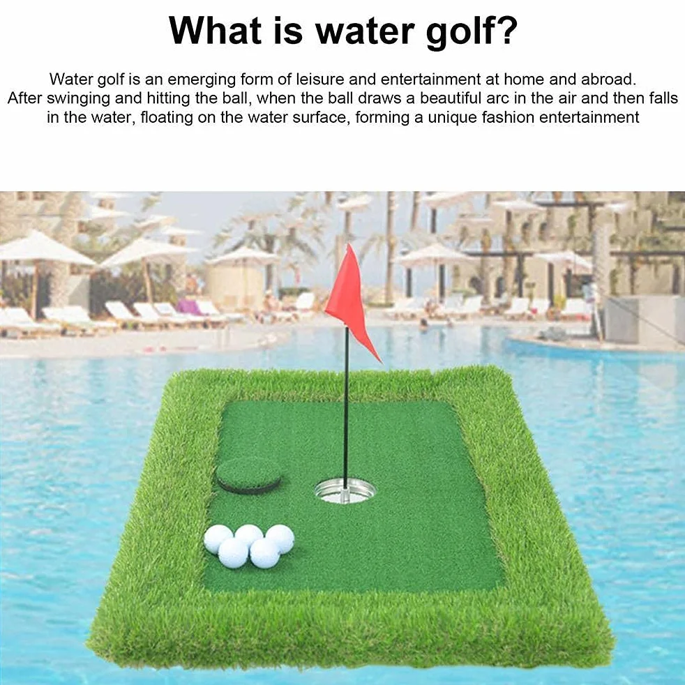 Piscina Golf Flotante Putting Green Golf Juegos en el Patio Trasero Chipping Green Flotante Al Aire Libre Piscina de Verano Patio Golf Flotante Putting Green Juegos Al Aire Libre para Adultos