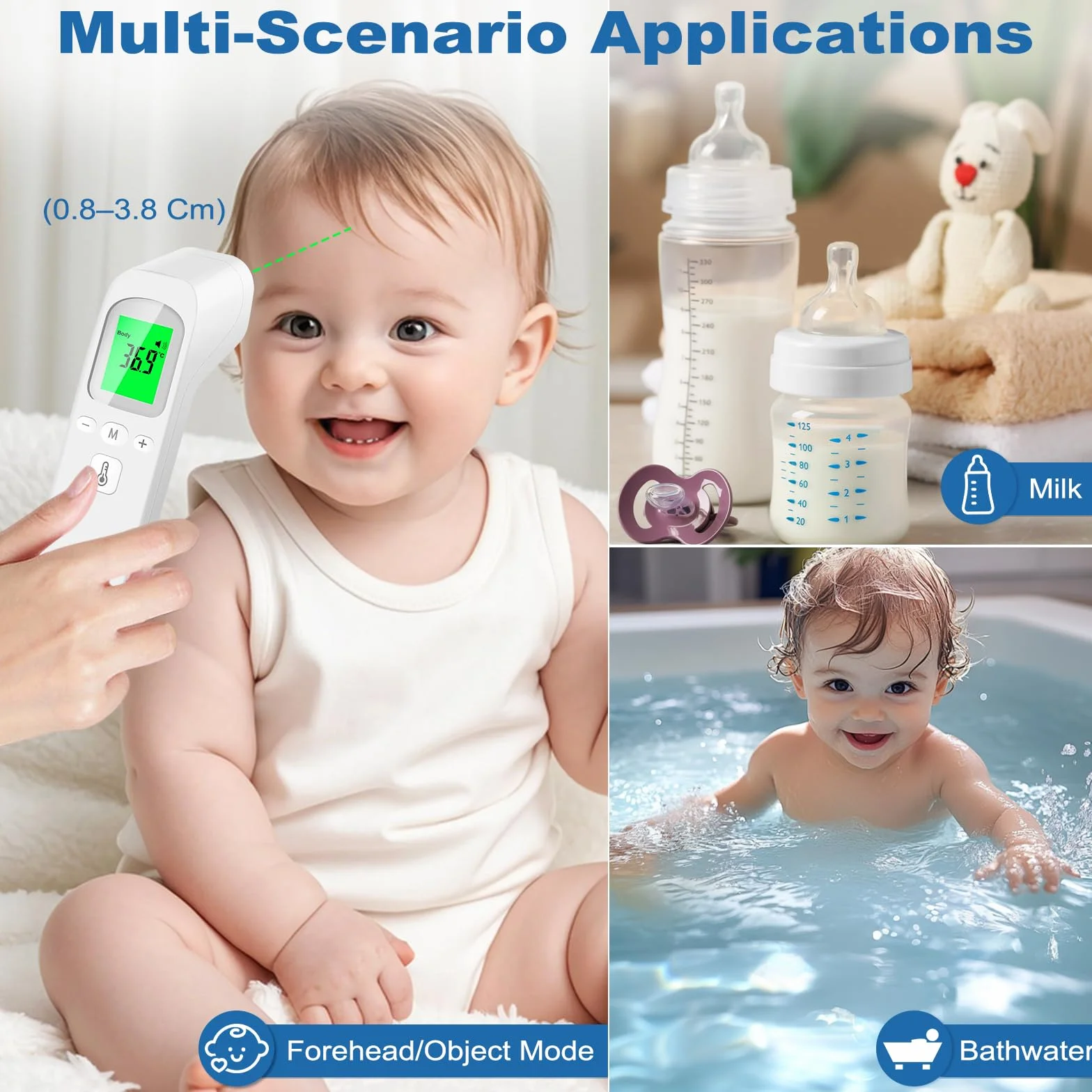 Termómetro Digital Fiebre para Bebés Infrarrojos Sin Contacto con Alarma