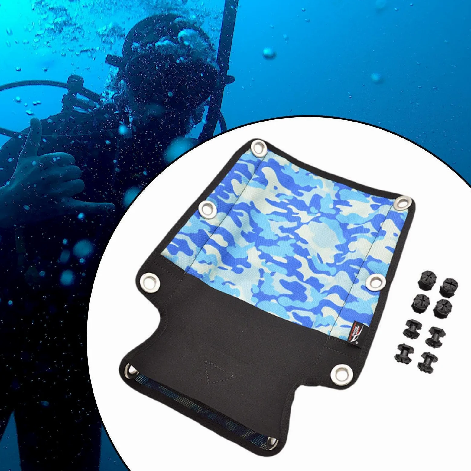 Almohadilla para Placa Trasera de Equipo de Buceo técnico con 8 Tornillos, Ligera y cómoda para bucear. La Almohadilla para Placa Trasera de Buceo está Hecha de