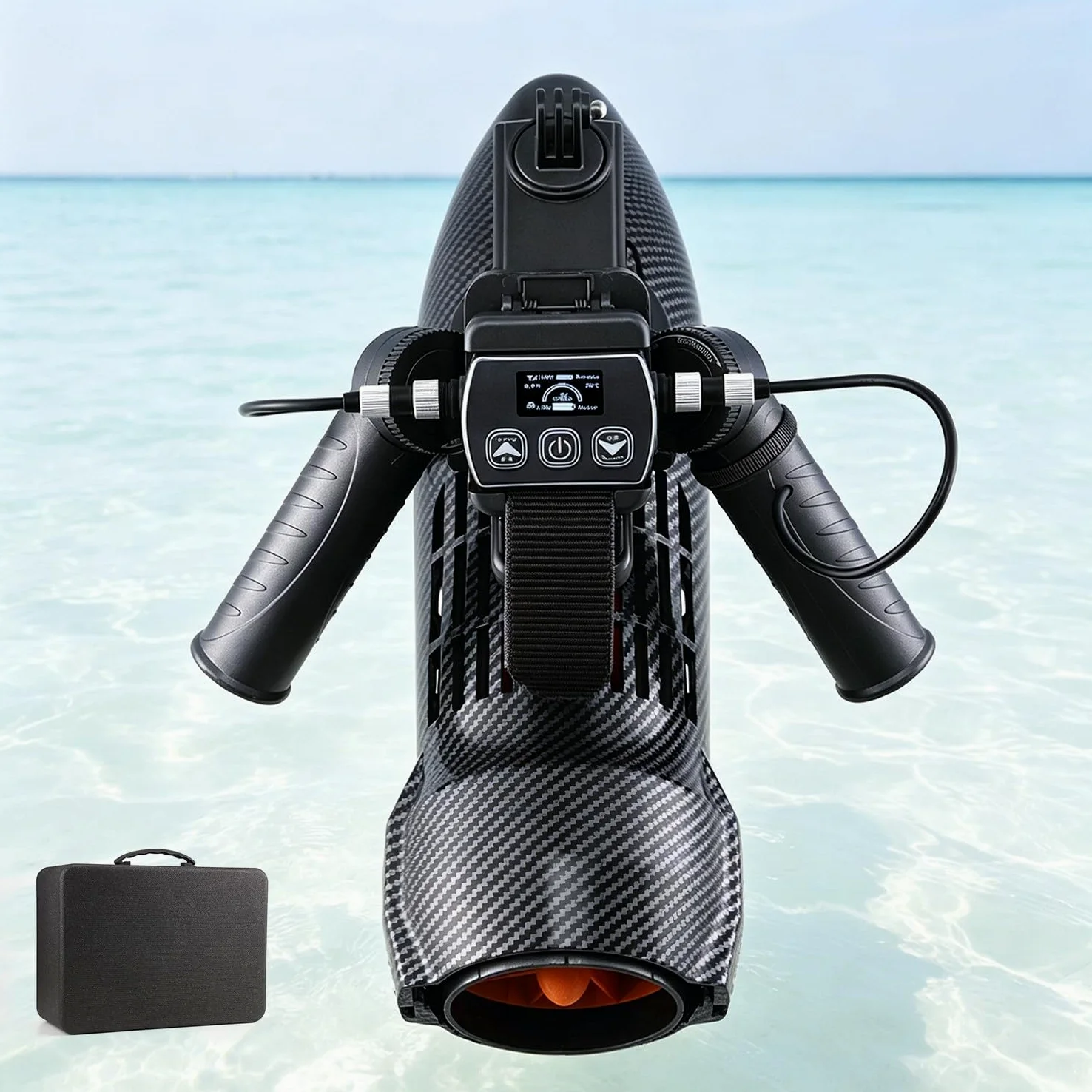 Sea Scooter 650W, Velocidad 7 km/h y Profundidad 40 m, Empuje Potente para Entrenamiento en Piscina Adultos, Snorkel, Equipo de Buceo y Alternativa a Flotadores de Piscina