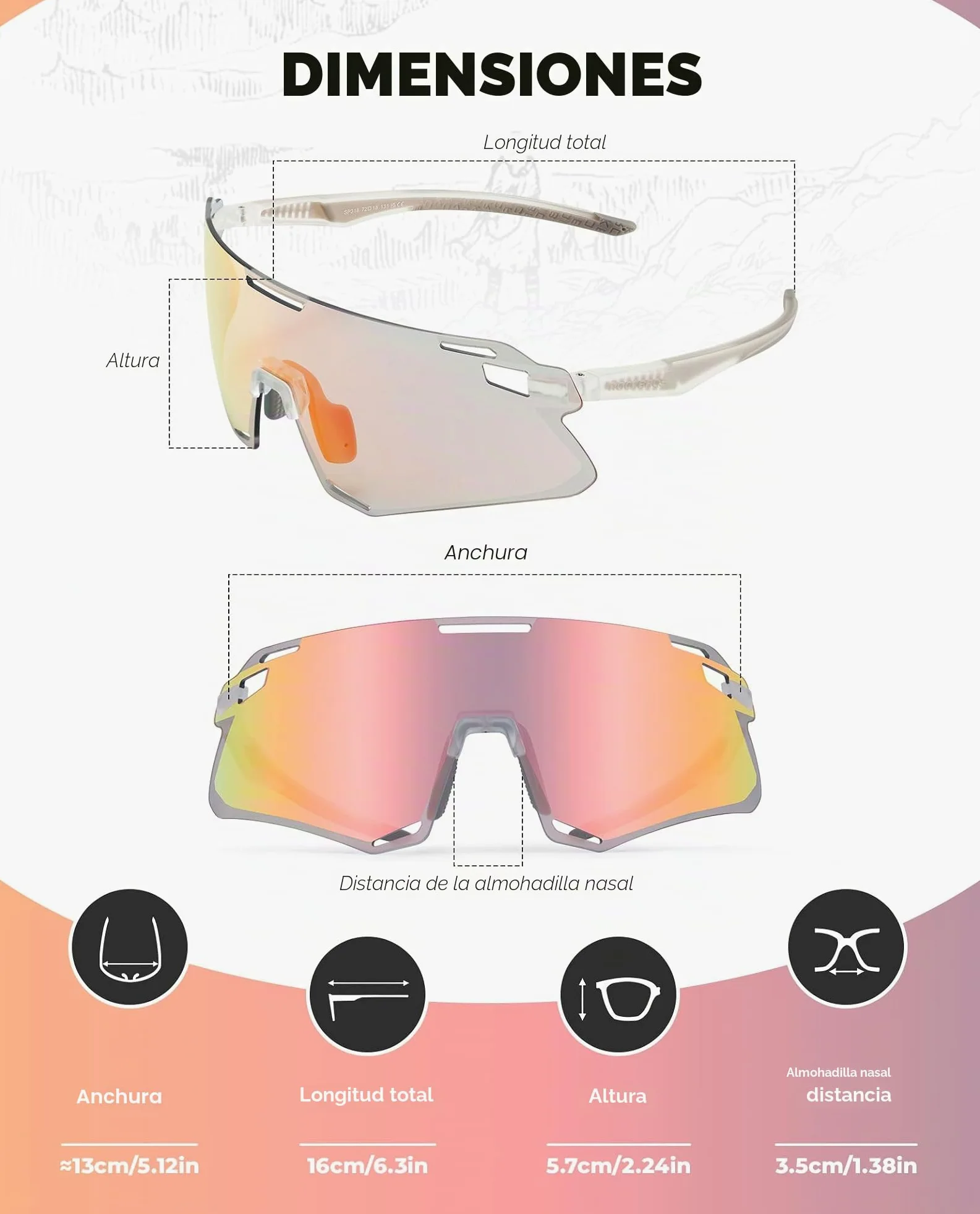 ROCKBROS Gafas de Sol Deportivas Polarizadas para Hombre y Mujer Gafas de Ciclismo de Montura TR90 para Deportes al Aire Libre Ciclismo MTB Pesca Running