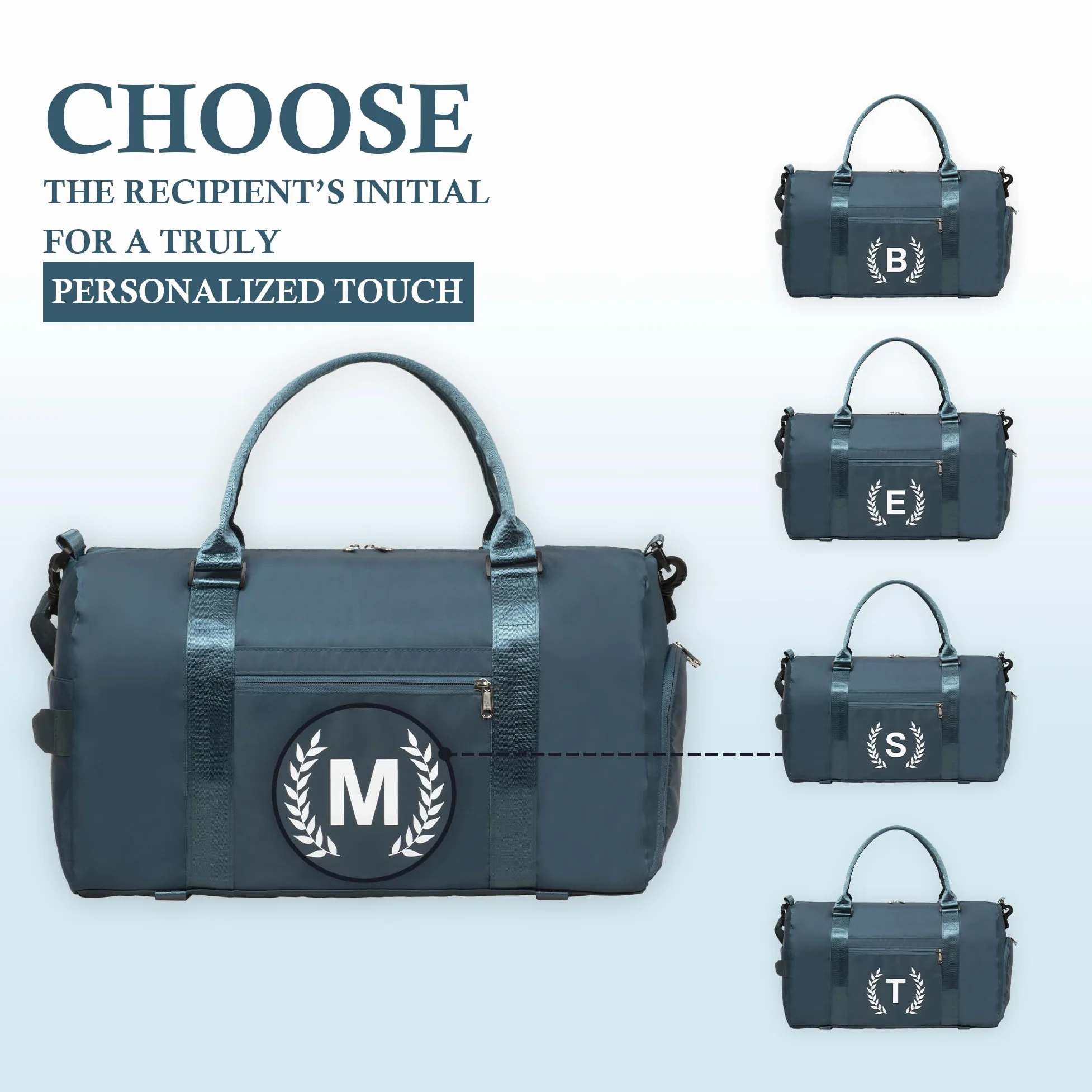 Bolsa de gimnasio para mujer, bolsa de lona personalizada con compartimento para zapatos, bolsa deportiva para yoga y baile, con bolsillo húmedo y correa para alfombrilla., azul, (Peacockblue), C