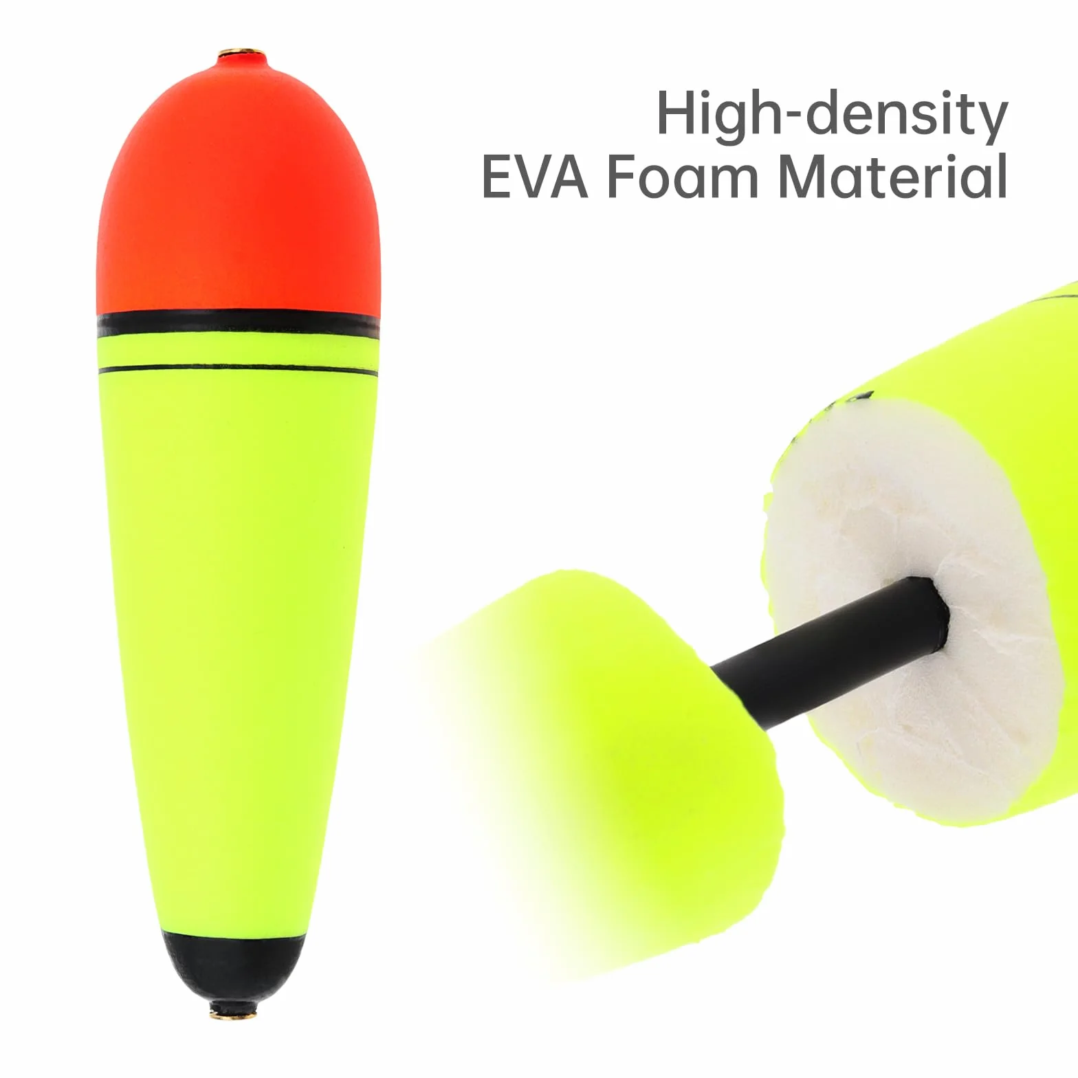 Bobbers de pesca flotadores de espuma EVA con peso, flotadores de pesca, boya de pesca deslizante, boya de pesca para agua dulce y salada (5 unidades de 30 g)