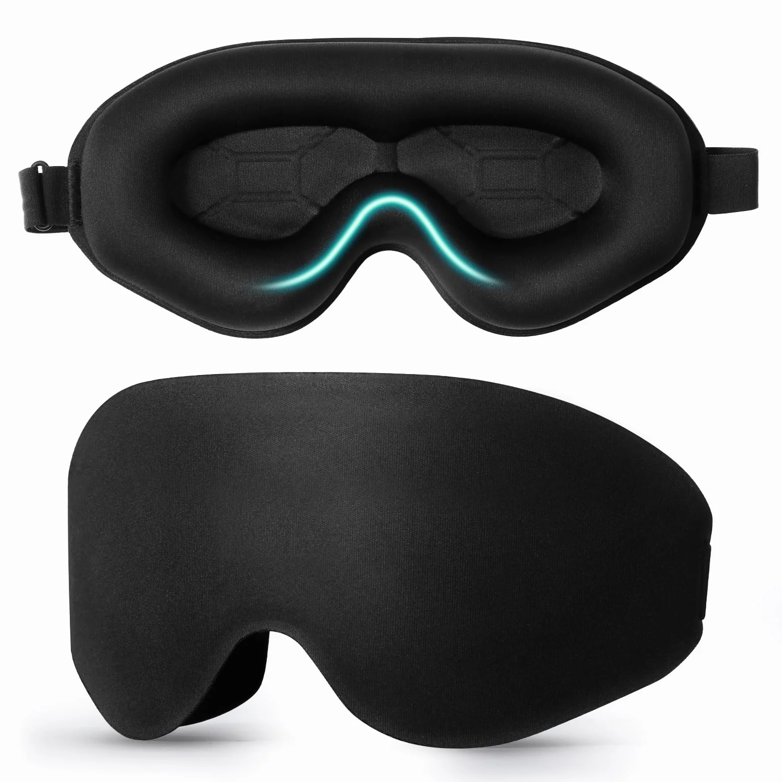 Antifaz para Dormir 3D Correa Ajustable Anti-Luz Sleep Mask para Mujer y Hombre Viajar