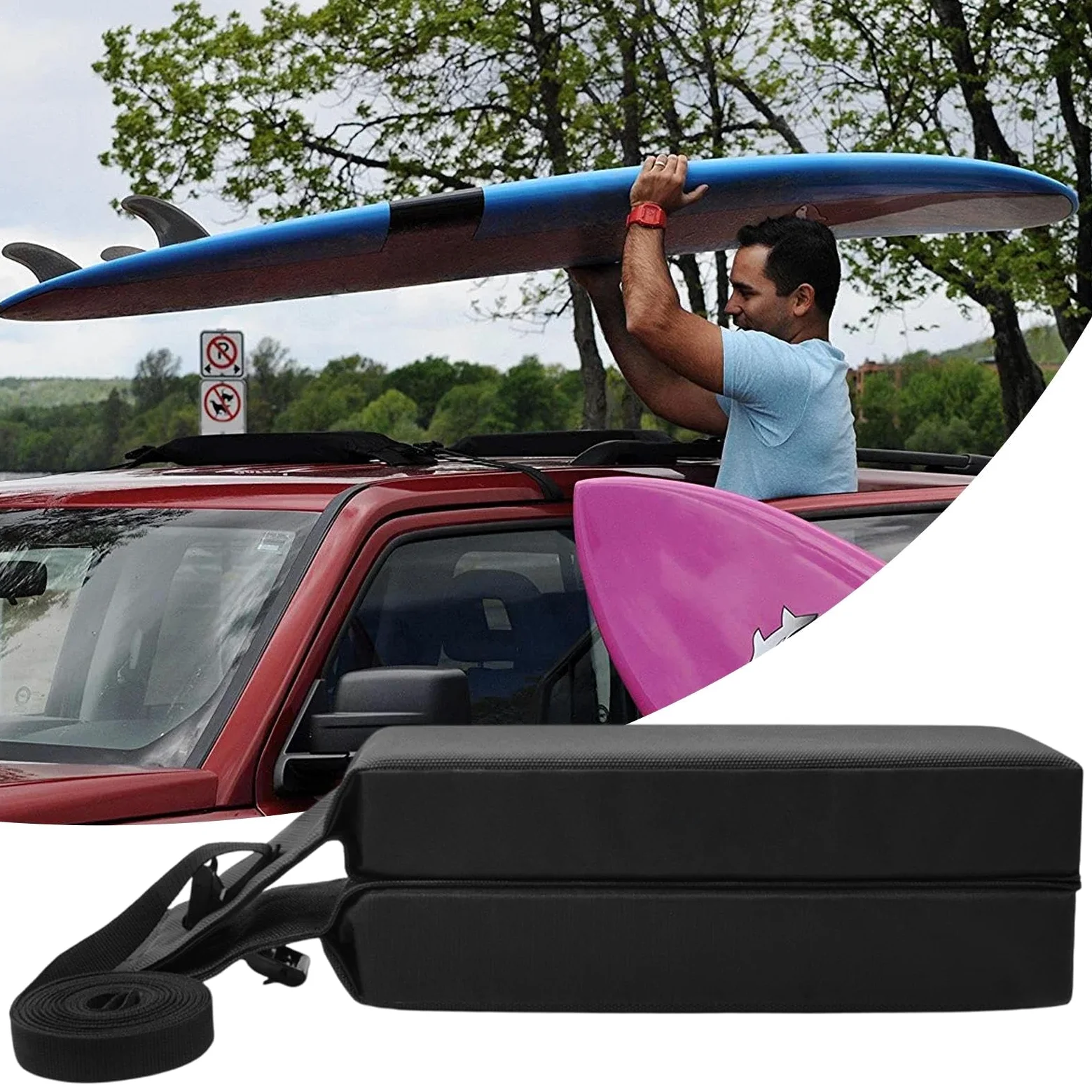 Barra de Techo para Kayak, Soporte para Kayak y Camping-Car | de organización de Techo sin perforación para Coche, sedán y Furgoneta