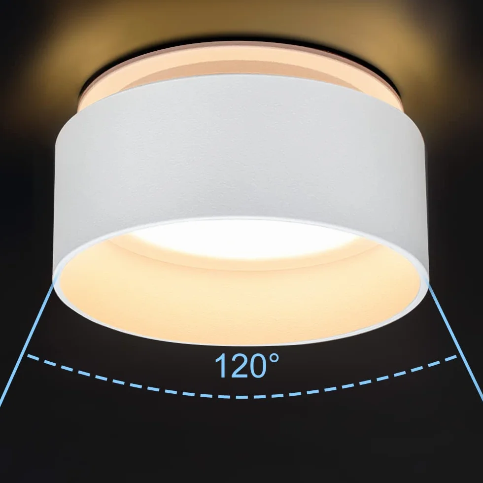 KYOTECH Foco LED de techo empotrable 5W 3000K 400lm blanco cálido redondo extraplano 30mm