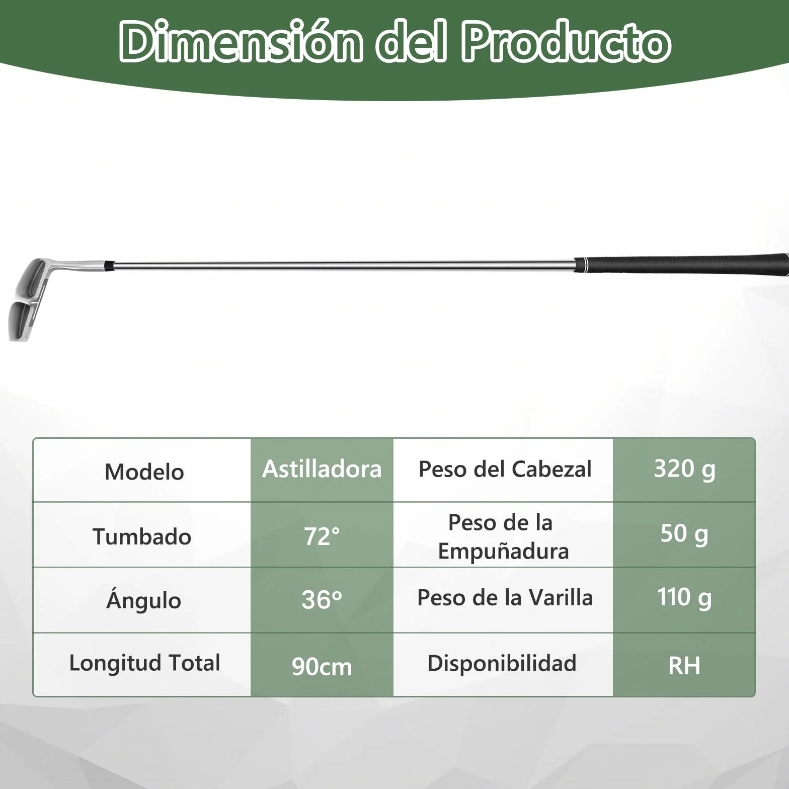 GYMAX Cuña de Lanzamiento y Astillado 36° Cabeza de Acero Inoxidable para Diestros