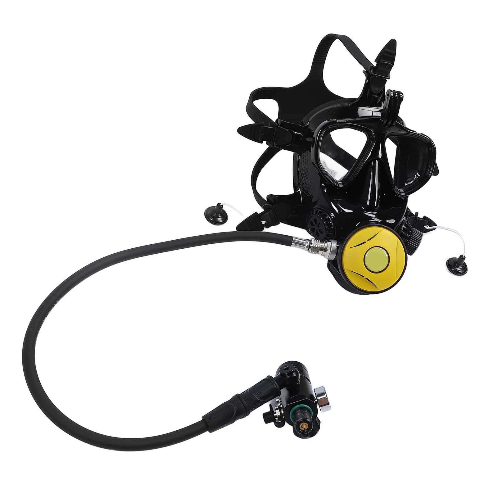 aqxreight Dideep con Cilindro de Oxígeno Portátil 1L de Buceo en la Cara Completa para Snorkel y Exploración Submarina