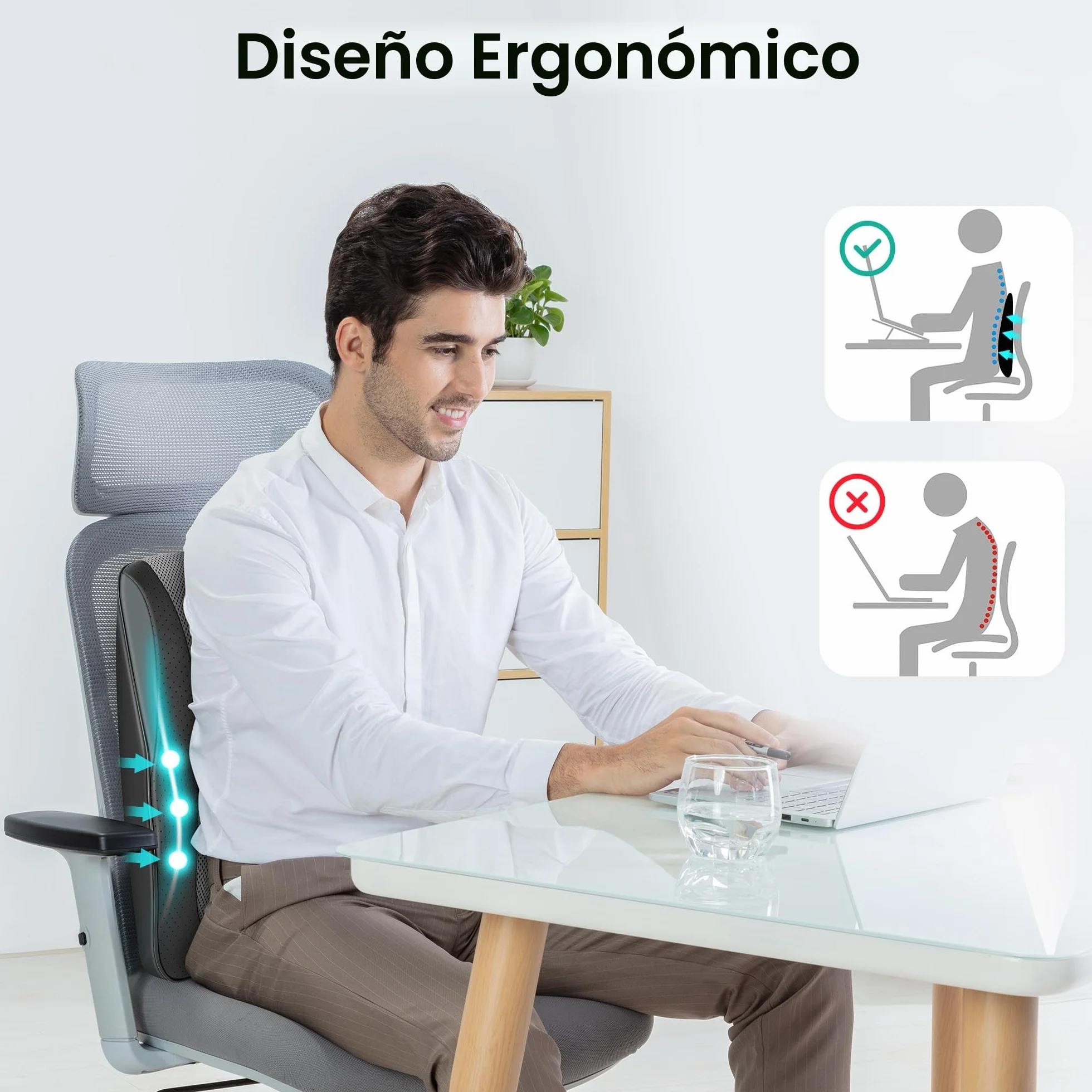 Snailax Masajeador Cervical y Espalda con Calor, Cojín de Masaje Shiatsu, Regalos para Mamá