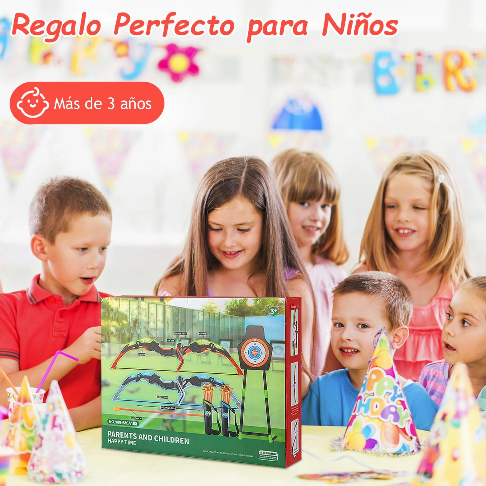 GOPLUS Juego de Arcos y Flechas para Niños, Set de Tiro con Arco LED con 20 Flechas con Ventosa, 2 Carcajs, Diana Desmontable, Set de Tiro al Aire Libre para Niños de 3 a 12 Años