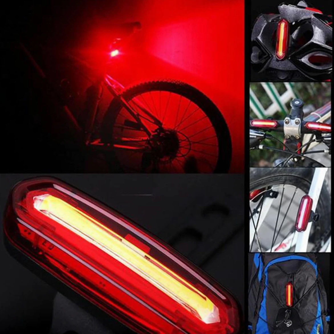 Juego de Luces para Bicicleta Delantera y Trasera Recargable USB Luz LED Super Brillante y Larga Duración para Ciclismo Nocturno y Diferentes Condiciones Climáticas