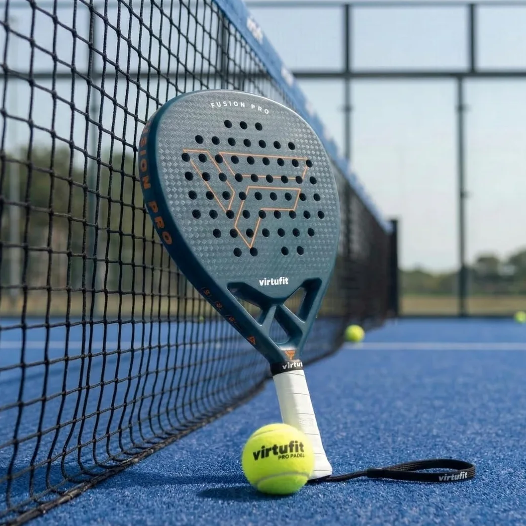 VirtuFit Fusion Pro Pala de pádel Deep Teal – Raqueta de pádel para principiantes y avanzados, marco de fibra de carbono, potencia y control, raqueta ligera de pádel