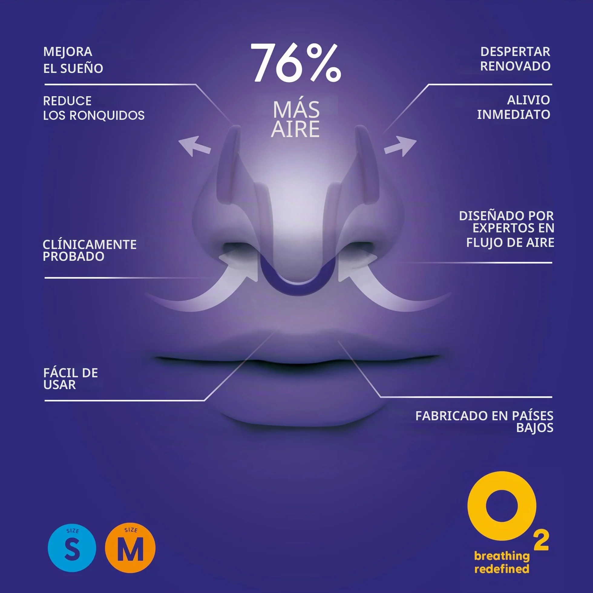 Airmax Dilatador nasal contra congestión y ronquidos - Incluye talla pequeña y mediana - Dispositivo médico