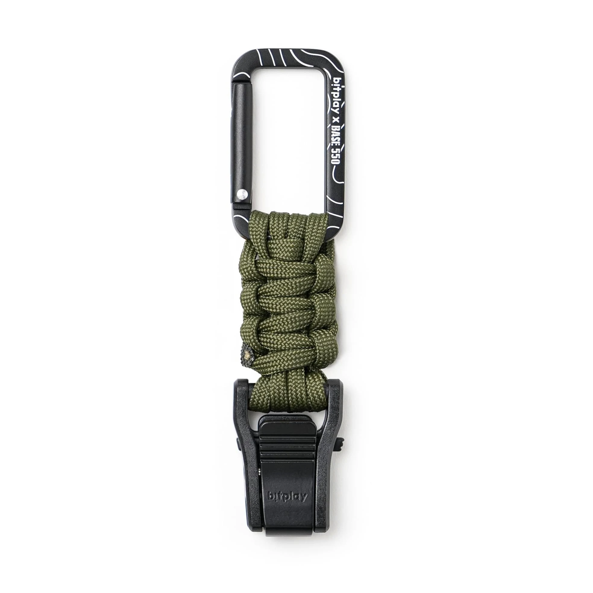 Bitplay Base550 - Mosquetón paracord de liberación rápida para aventuras al aire libre, camping, senderismo, gimnasio, hamacas, llaveros y otros artículos utilitarios