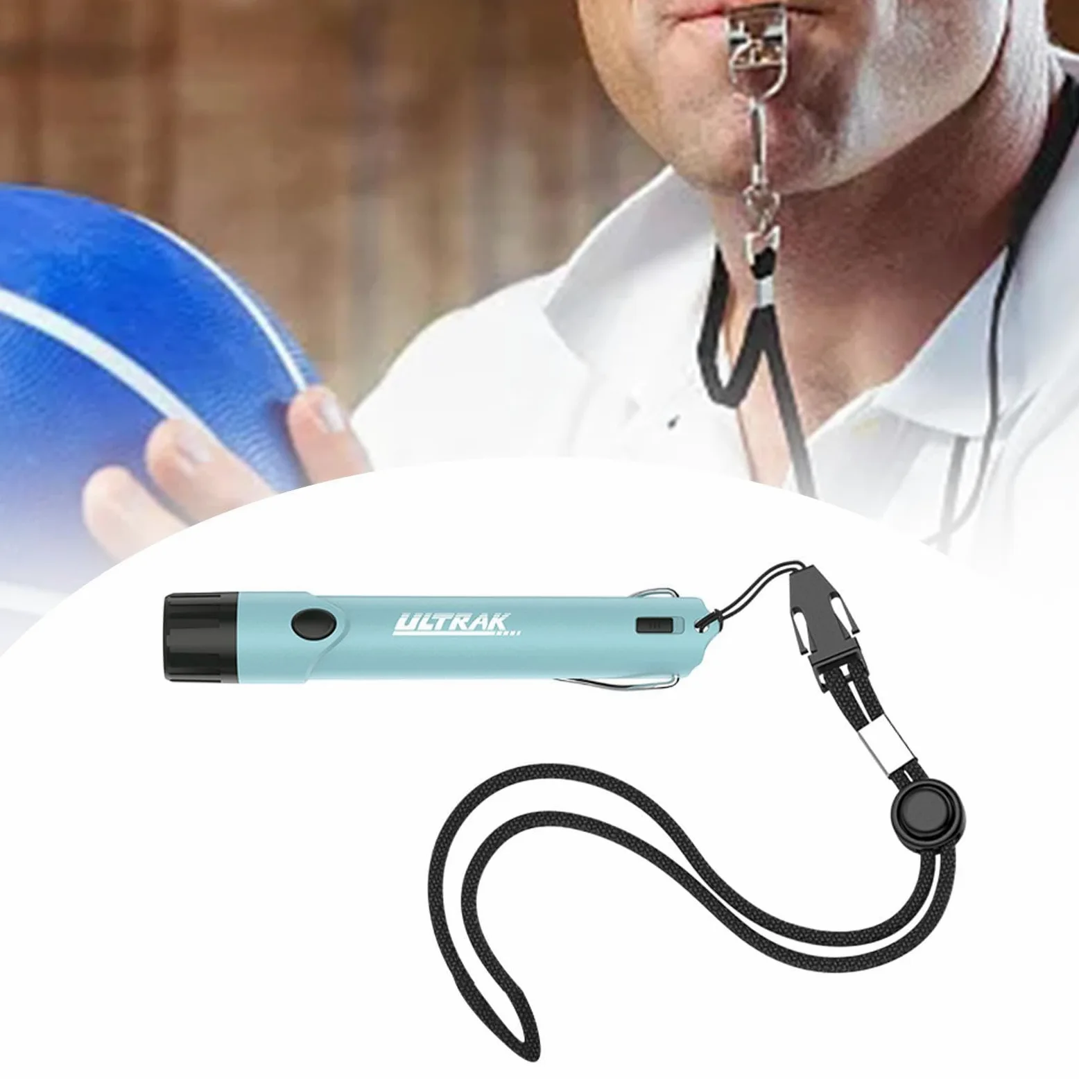 Silbato Electrónico Portátil con Botón LED, Cordón Práctico, Plástico PP, Adecuado para Entrenamiento Deportivo Y...