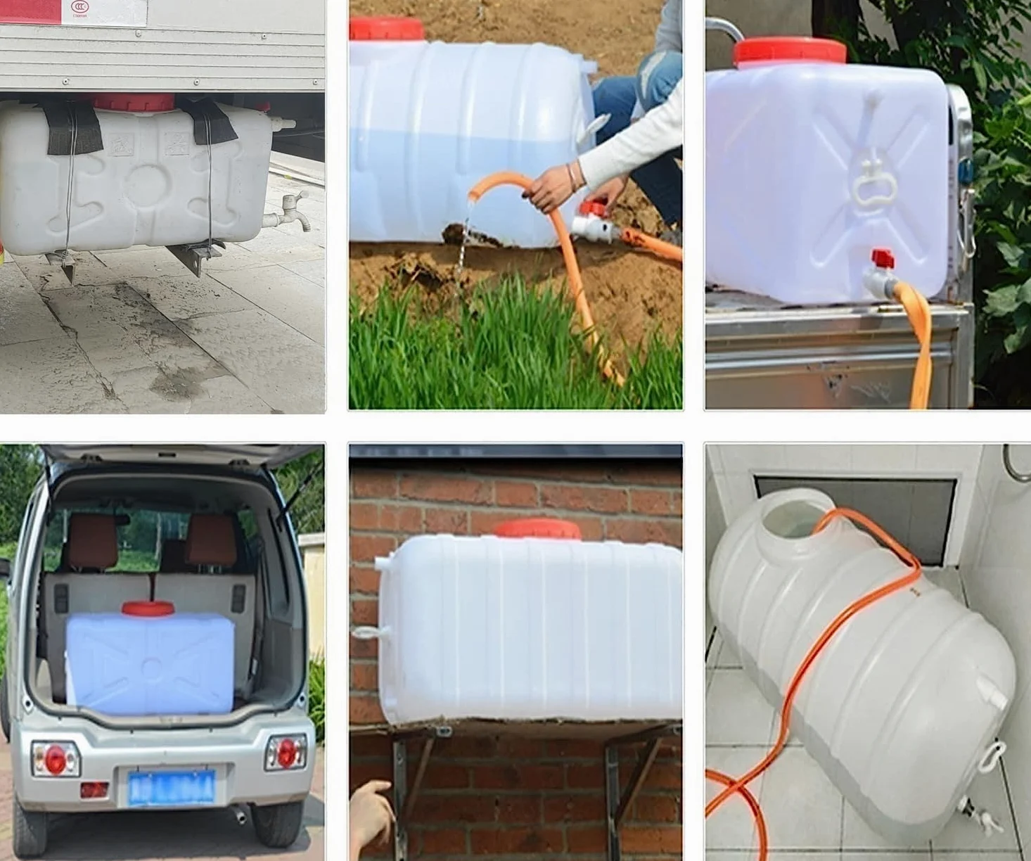 Depósito de agua portátil de 20 galones con espiga y manguera, contenedor de almacenamiento de agua para camping, RV, camión, preparación para emergencias (espesamiento)
