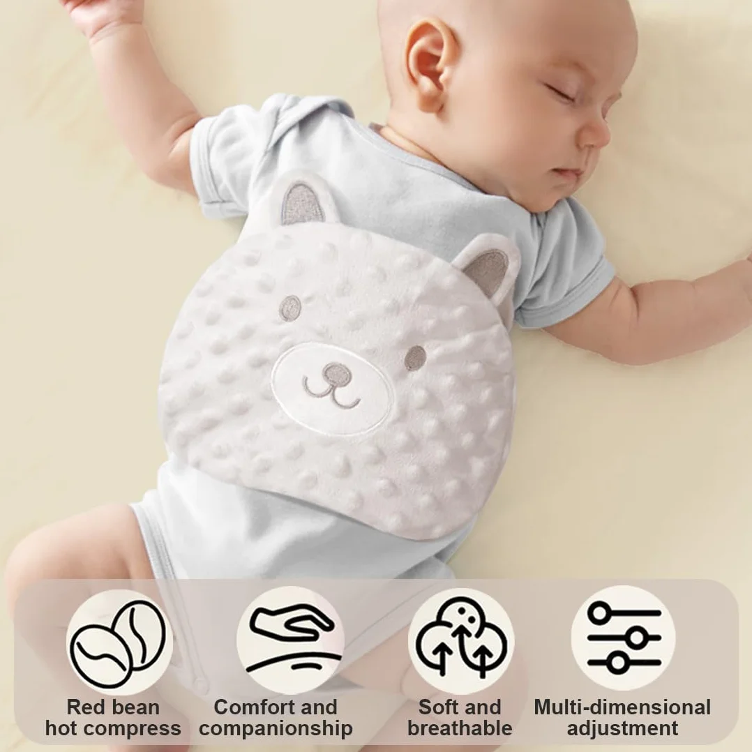 Cinturón de Calor Anticólicos para Bebé con Bolsa de Semillas, Ajustable Beige