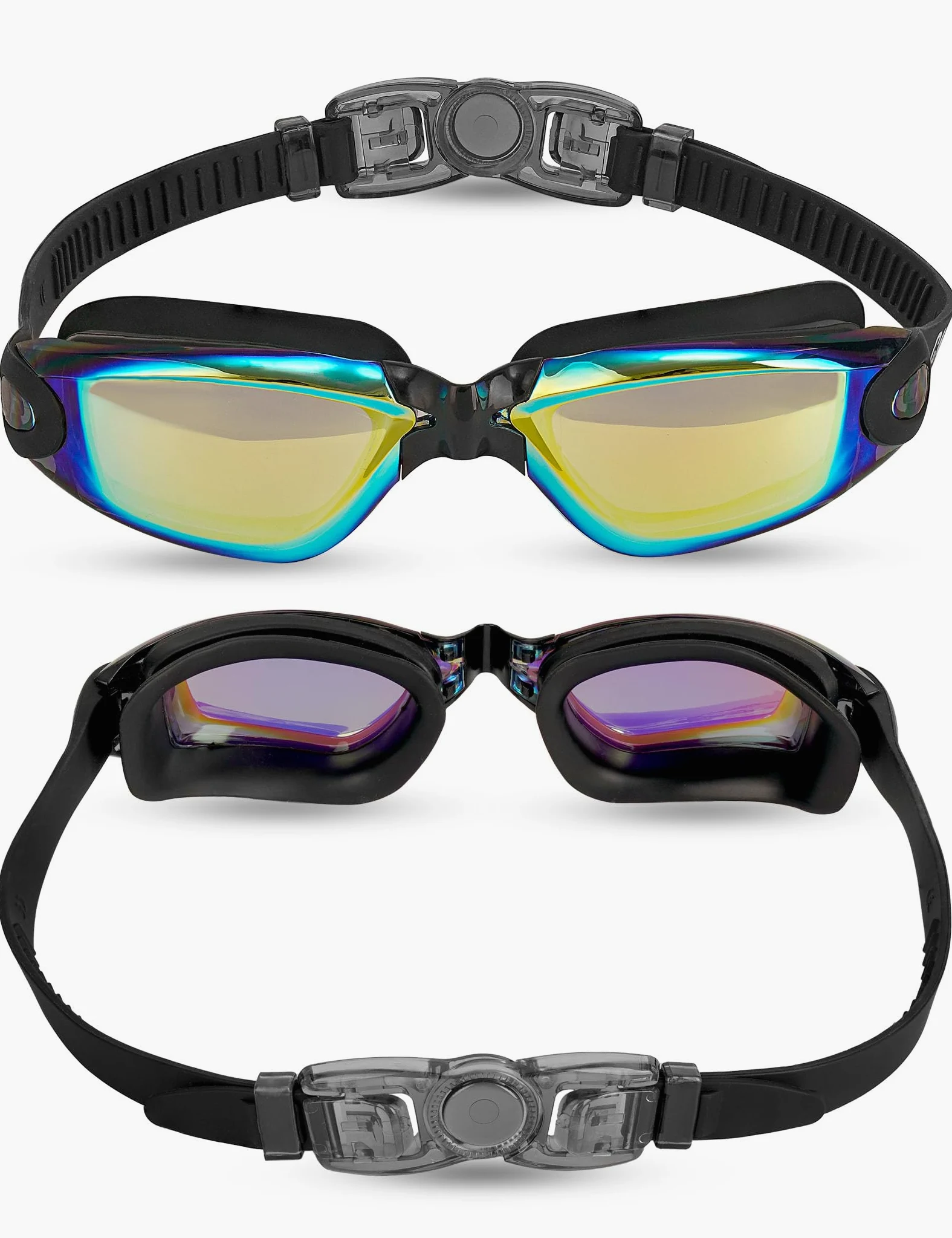 Paquete de 2 gafas de natación para niños, gafas de natación para niños y jóvenes de 3-8/6-14, gafas de piscina antivaho para niños y niñas