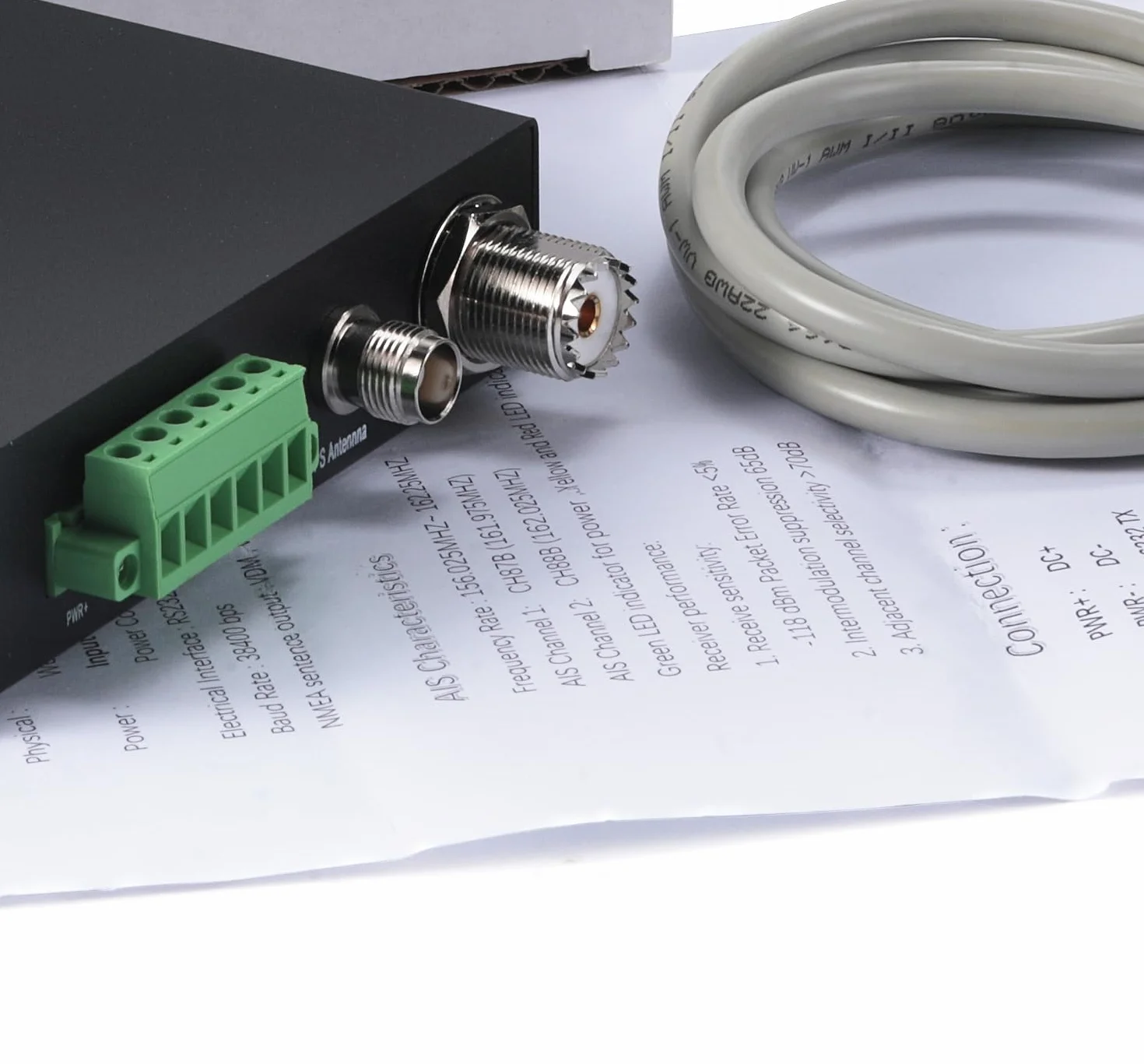 Receptor AIS HAR-100 con interfaz RS232/RS422, receptor AIS de doble canal, receptor GPS sensible y preciso para navegación marina y seguridad
