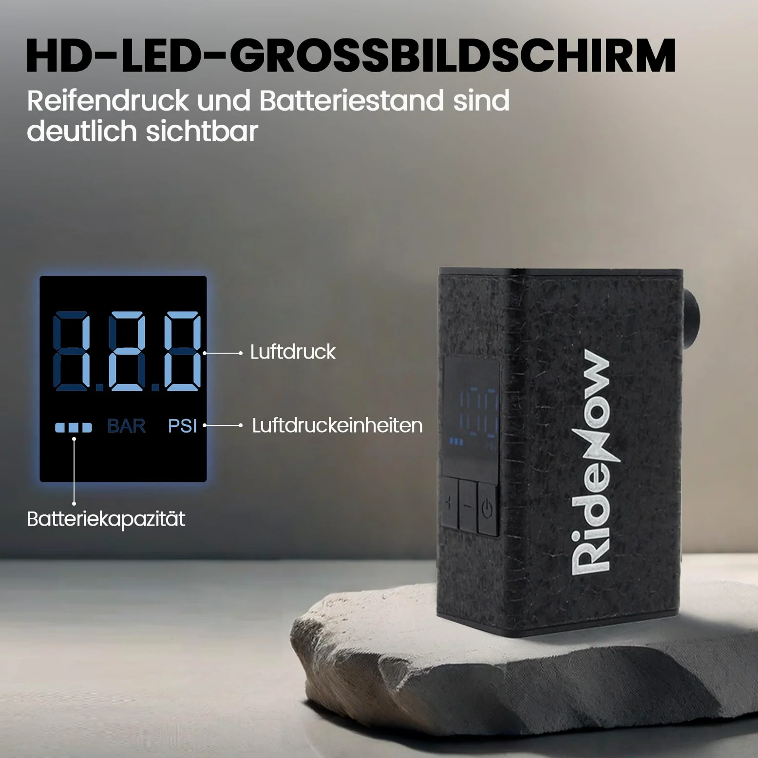 RideNow Mini bomba de aire eléctrica para bicicleta, máx. 150 PSI, bomba eléctrica portátil Tiny, compatible con válvulas Presta y Schrader para bicicleta de carretera, bicicleta eléctrica, bicicleta
