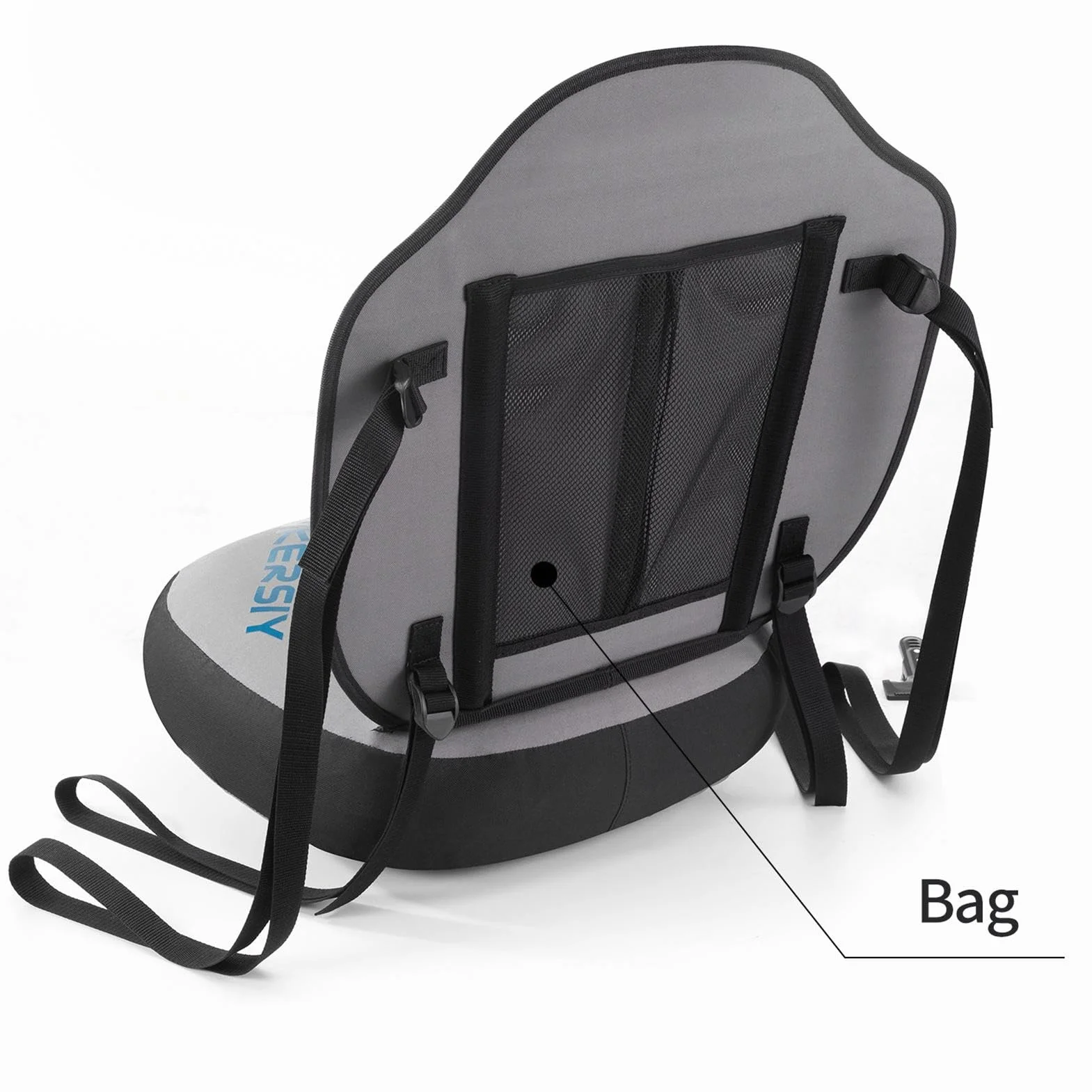 Cojín de asiento inflable para kayak impermeable con respaldo, tela Oxford