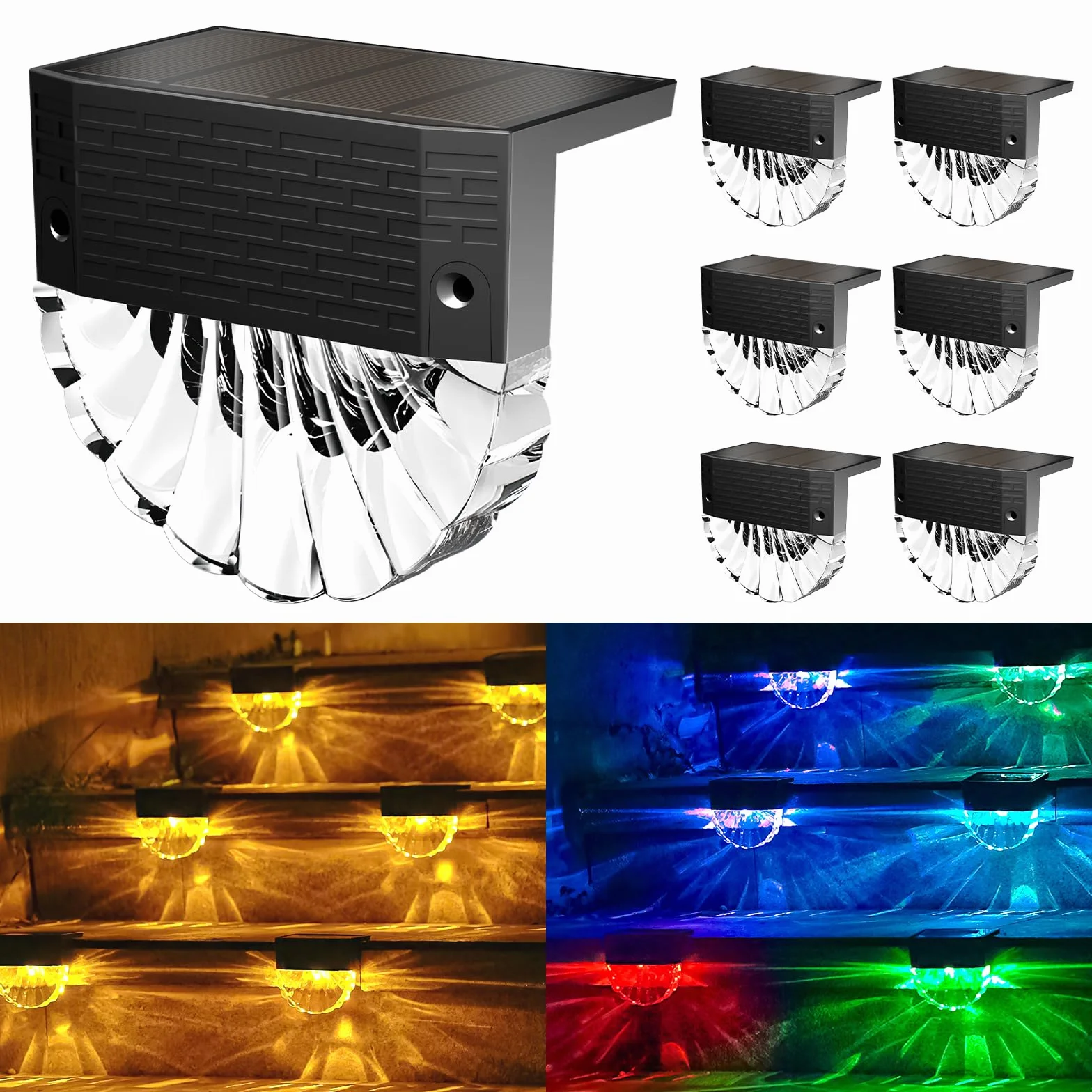 FIFlying Luces Solares LED Exterior Jardin 6 Piezas IP65 Impermeable Focos LED Auto ON/OFF