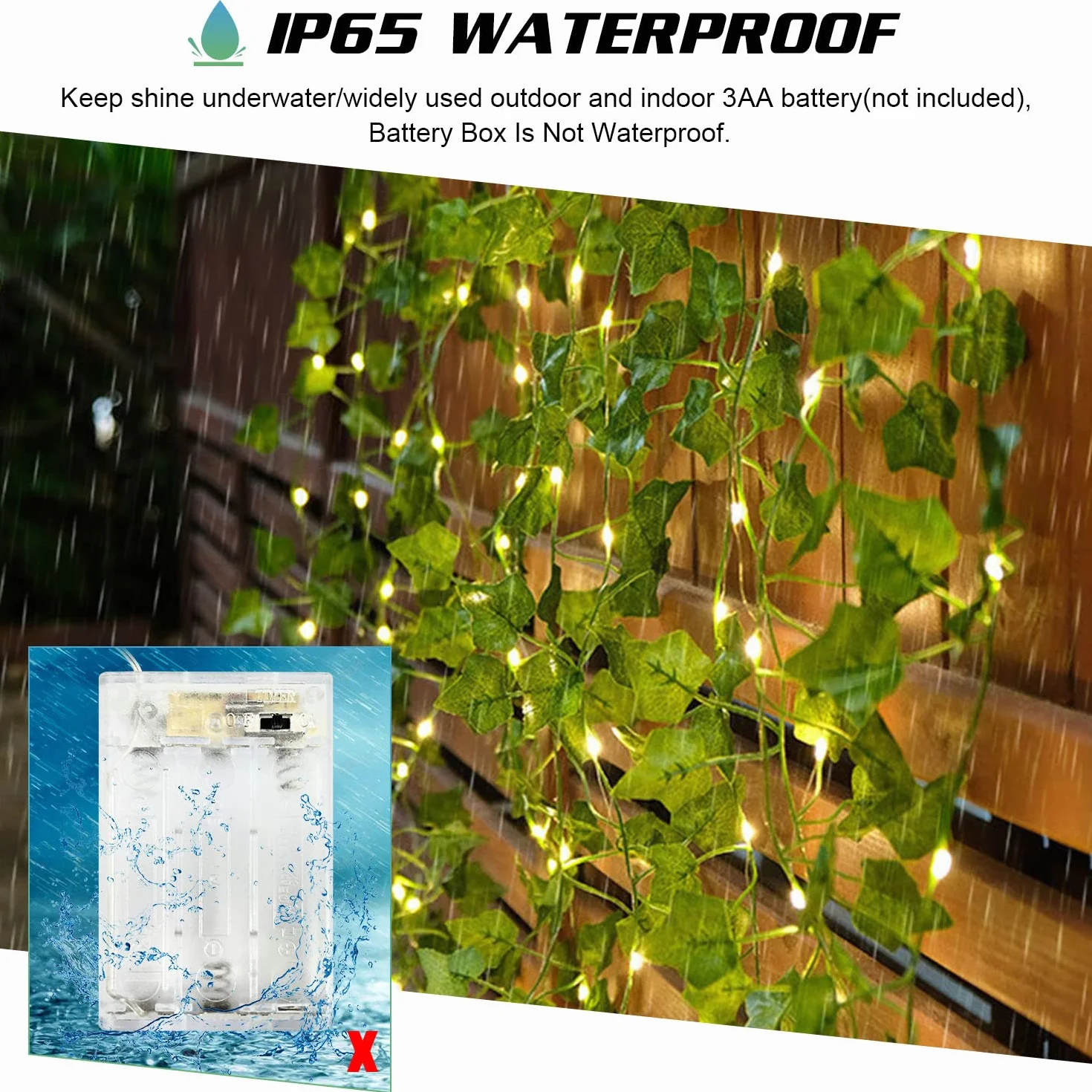 Bigzom 4m 40 LED cadena de luces de hiedra artificial con temporizador para decoración