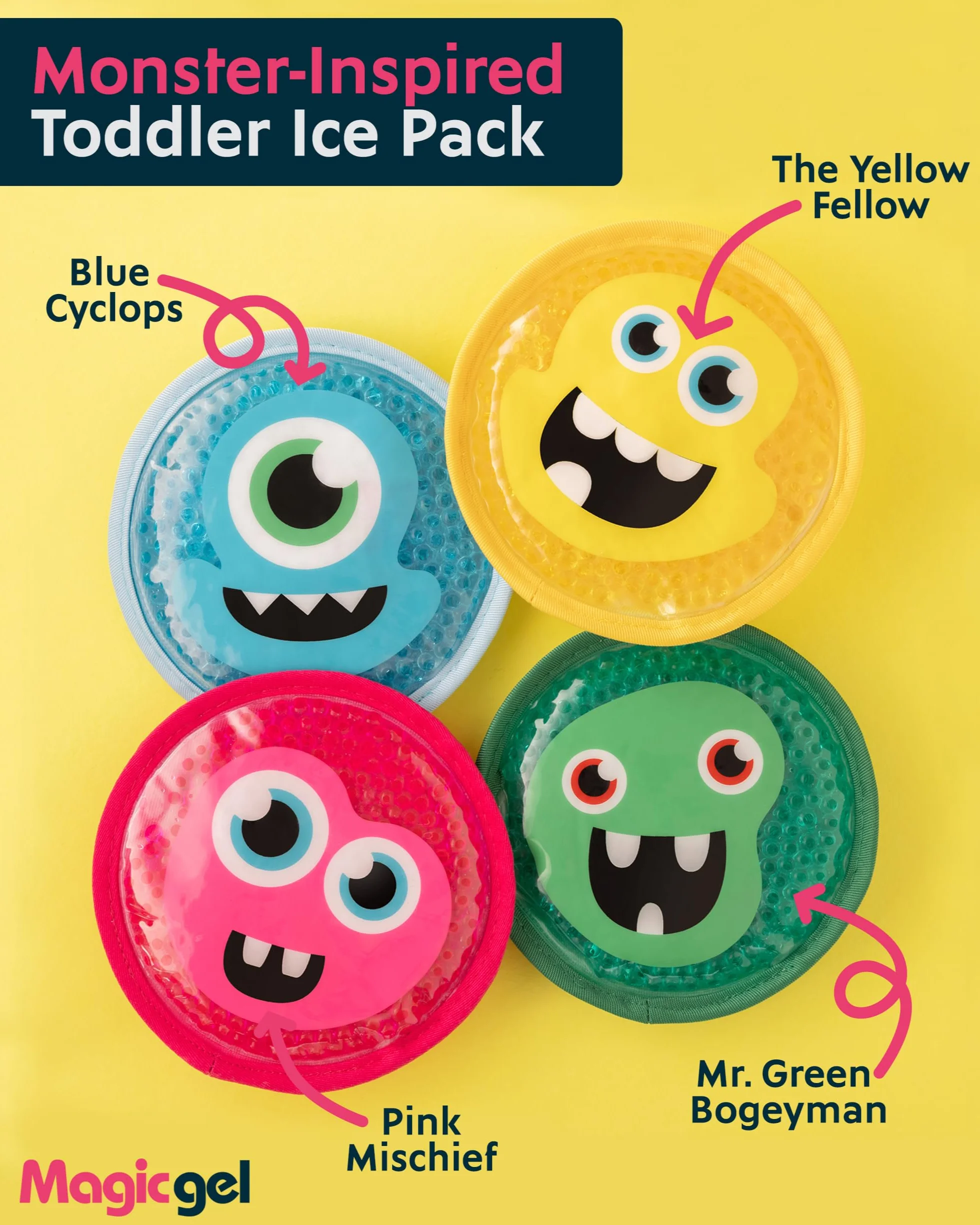 Magic Gel Bolsa de Hielo 4x Bolsa Gel Frío y Calor para Lesiones Infantiles Alivia Hinchazón Fiebre Dolor Cabeza