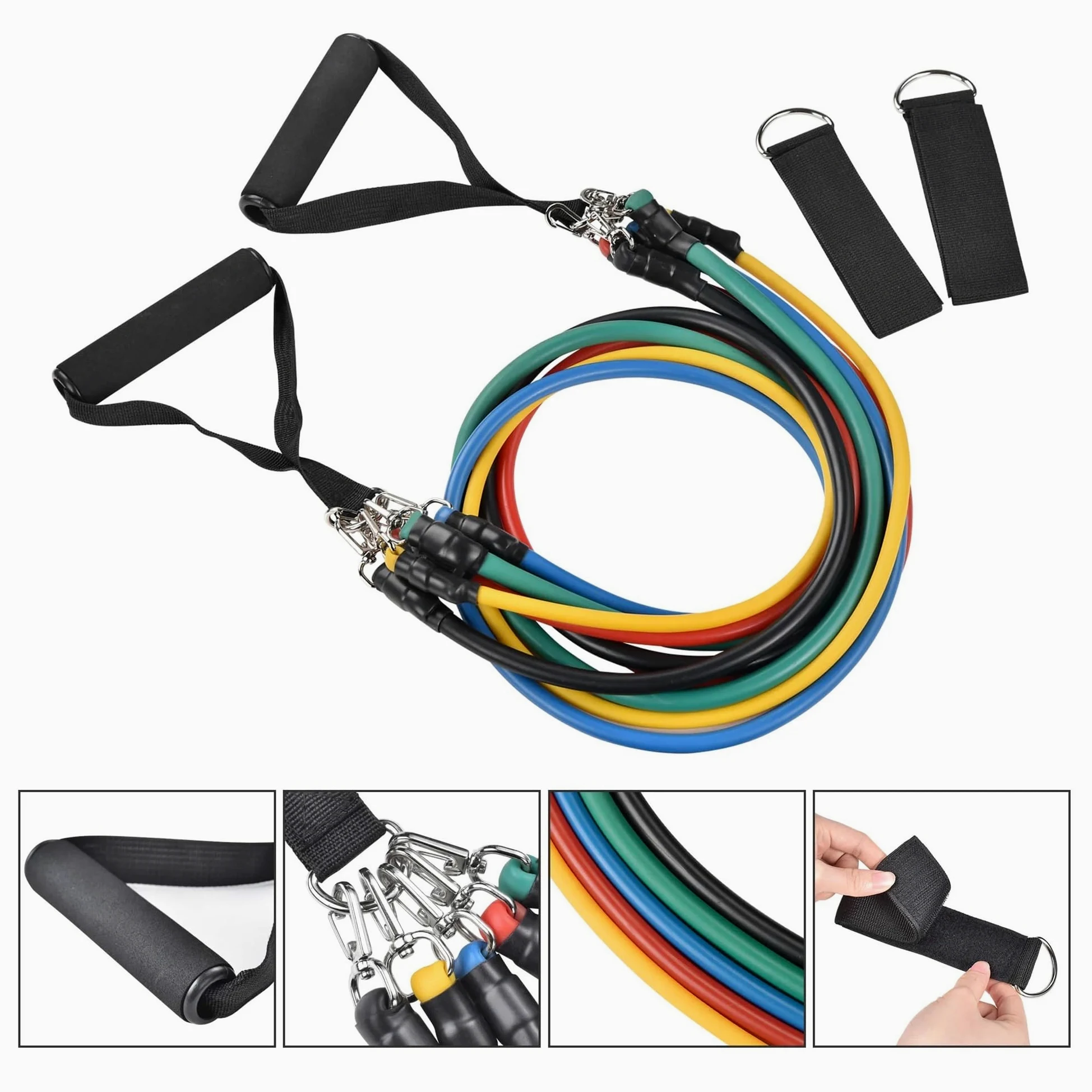 Bandas de Resistencia con Asas Juego de 5 Bandas Resistencia látex apilables