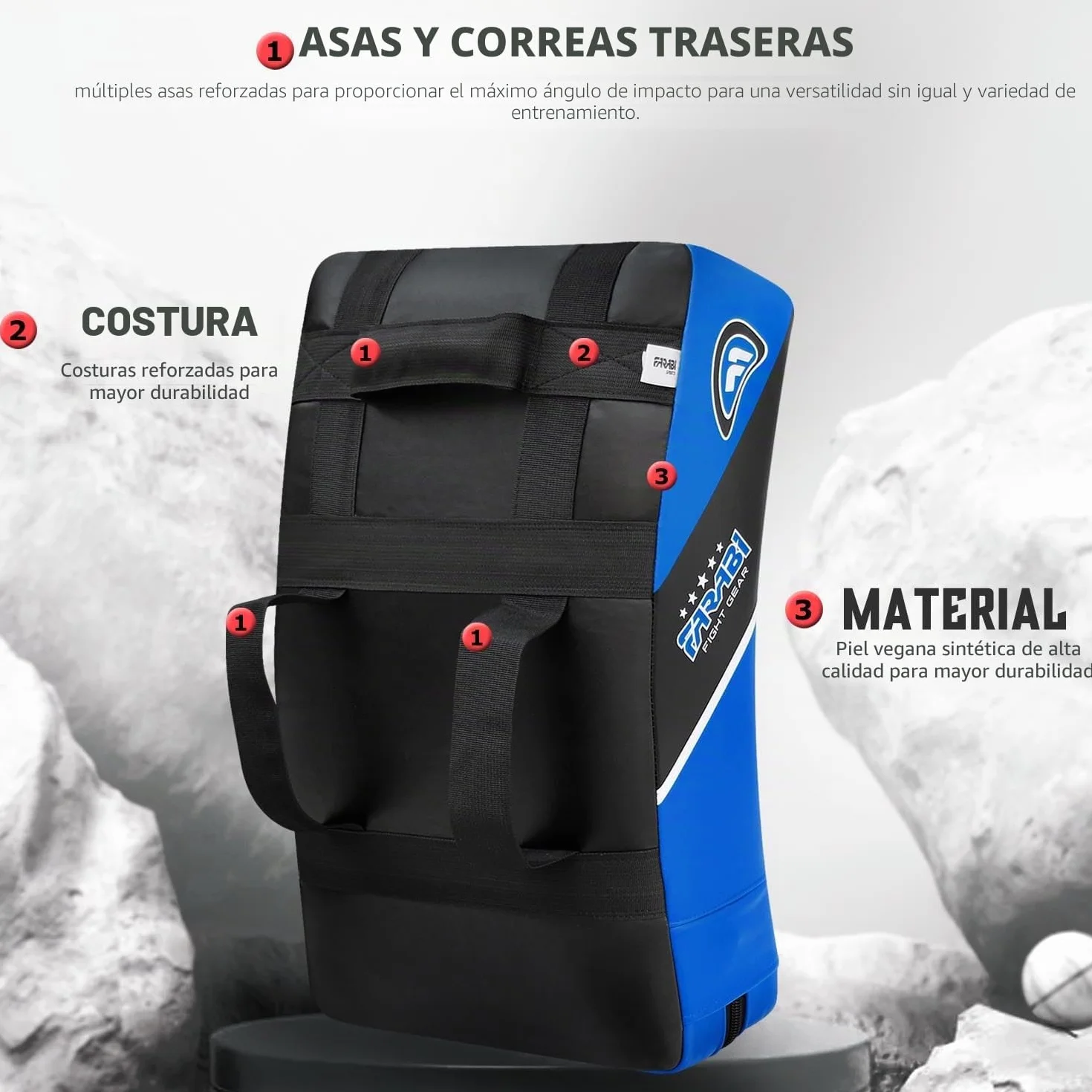 Farabi Sports Escudo pao MMA paos Muay Thai Artes Marciales Hook & Jab Boxeo Patadas Training Target paos Patadas Strike Kick Pad x 1 Unidad