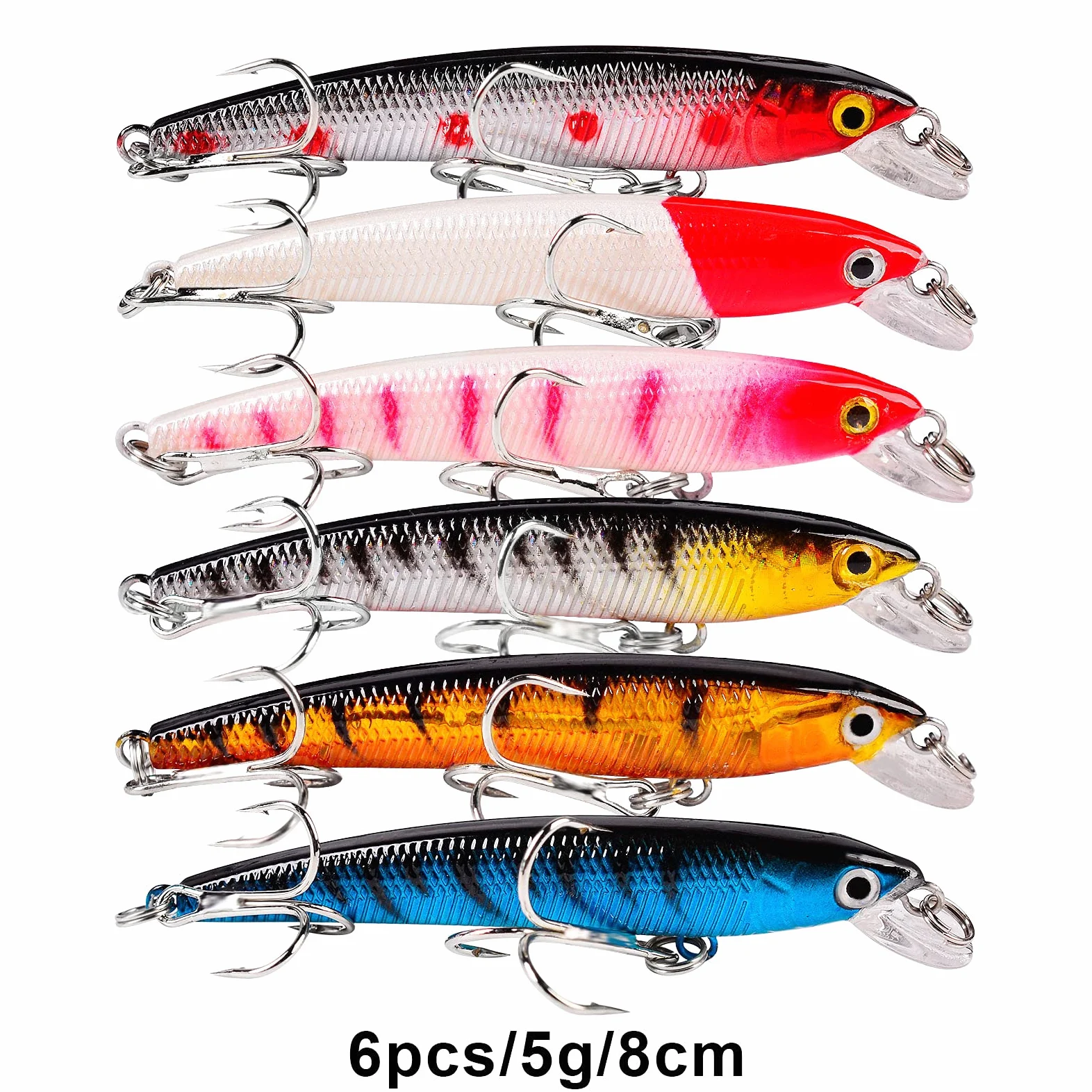 Flotante Minnow Señuelos de Pesca Set para Bass Trucha Perca Topwater Duro cebos señuelo de Siluro Crankbaits Agua Salada Barco Casting Pesca Tackle Kits 48 pcs