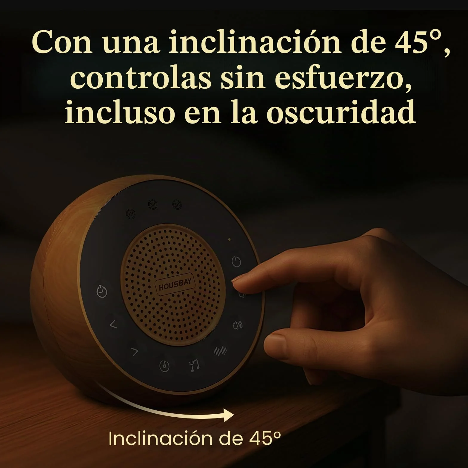 Housbay Máquina de Ruido Blanco 35 Sonidos Naturales para Dormir con Temporizador Diseño Madera