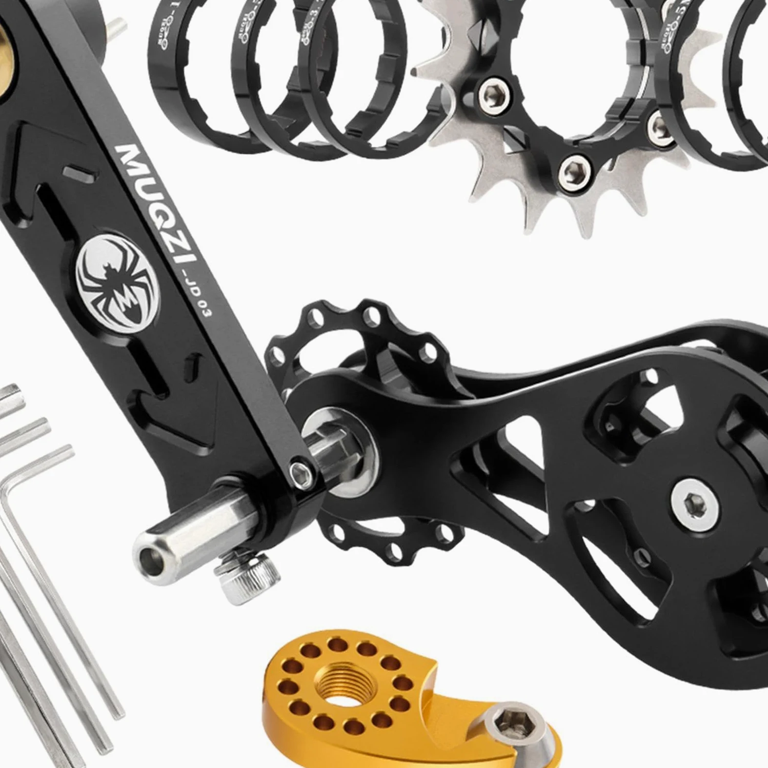 perfk Kit de Conversión de Bicicleta Tensor de Cadena Cassette de Montaña Llave para Ajuste Preciso Material de Aleación Ligero Y Resistente Adecuado para C