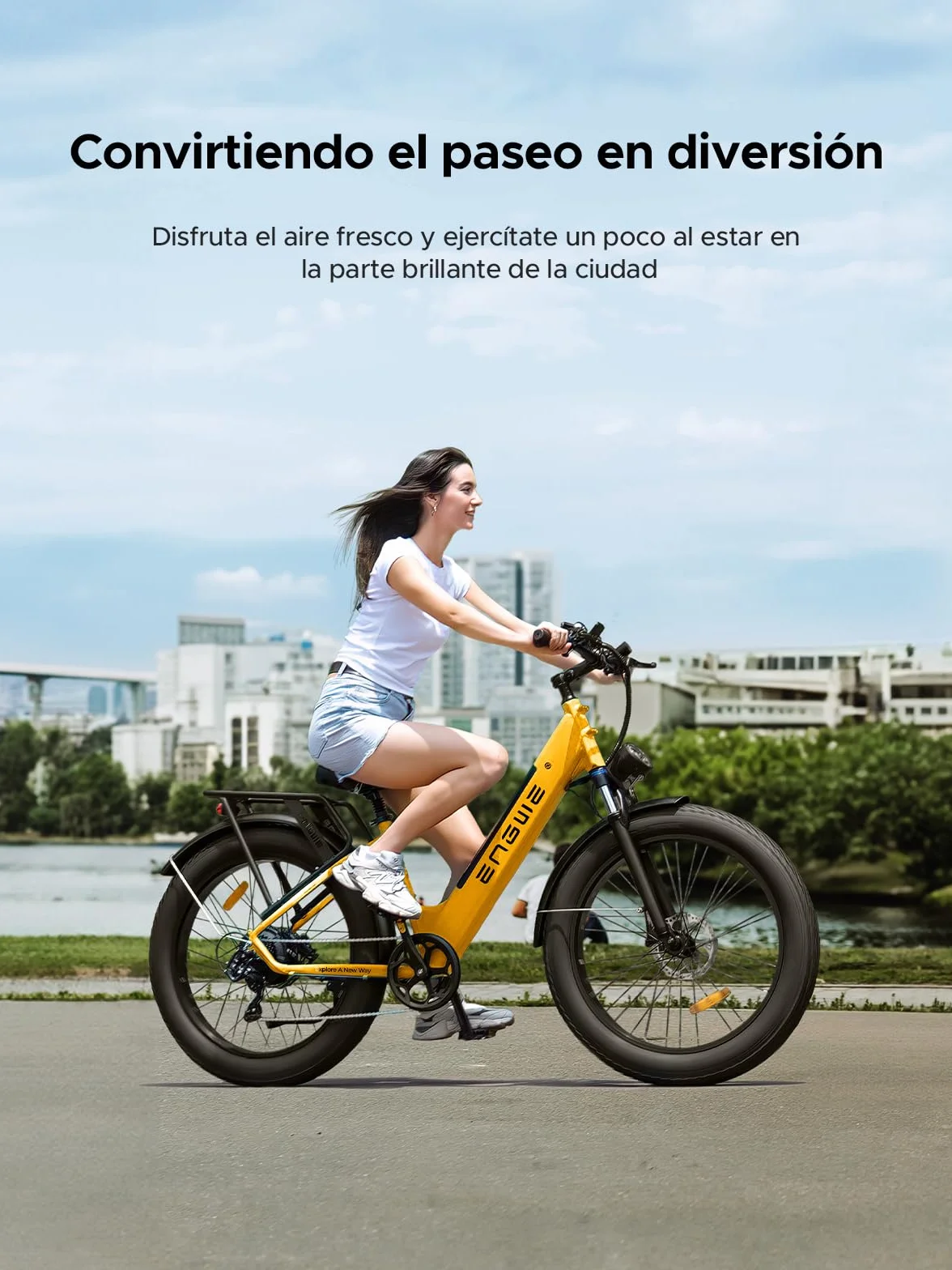 ENGWE E26 Bicicleta Eléctrica para Adultos, 26"x4.0" Fat Tire, Bicicleta de Montaña Eléctrica de 250W, Batería de 48V 16Ah, Alcance de hasta 140KM, 7 velocidades, Suspensión Dual MTB
