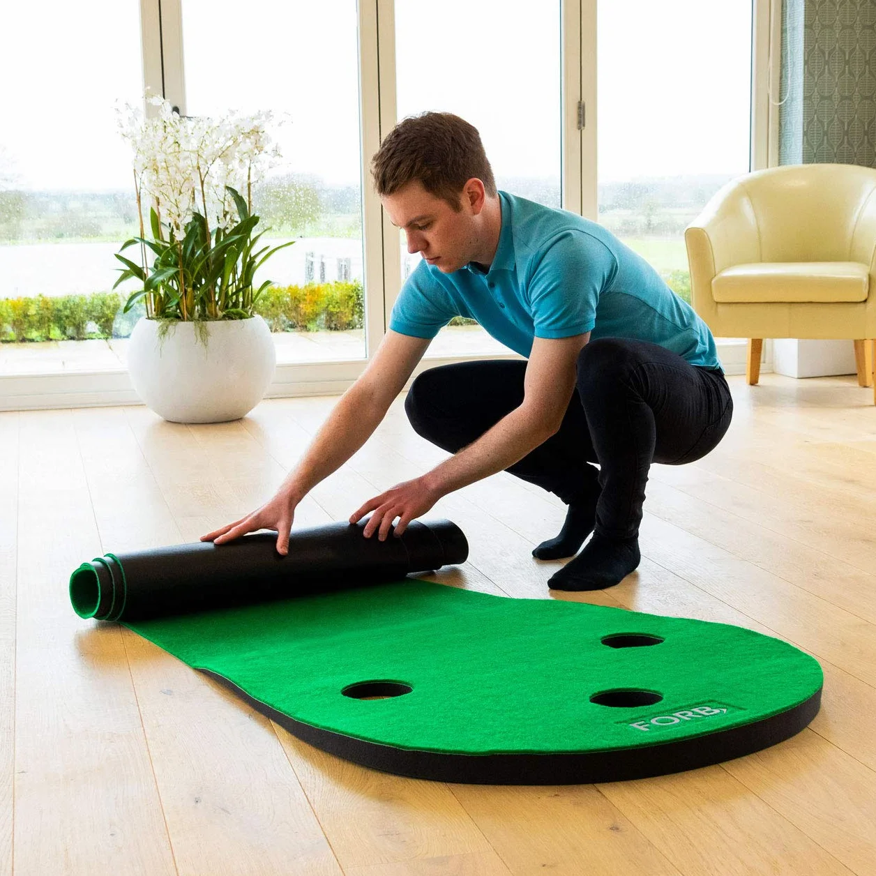 FORB Alfombra de Putting de Golf para Entrenamiento │ Tapete de Practica en Casa Entrena en el Campo o en tu Hogar │3m o 3,7m
