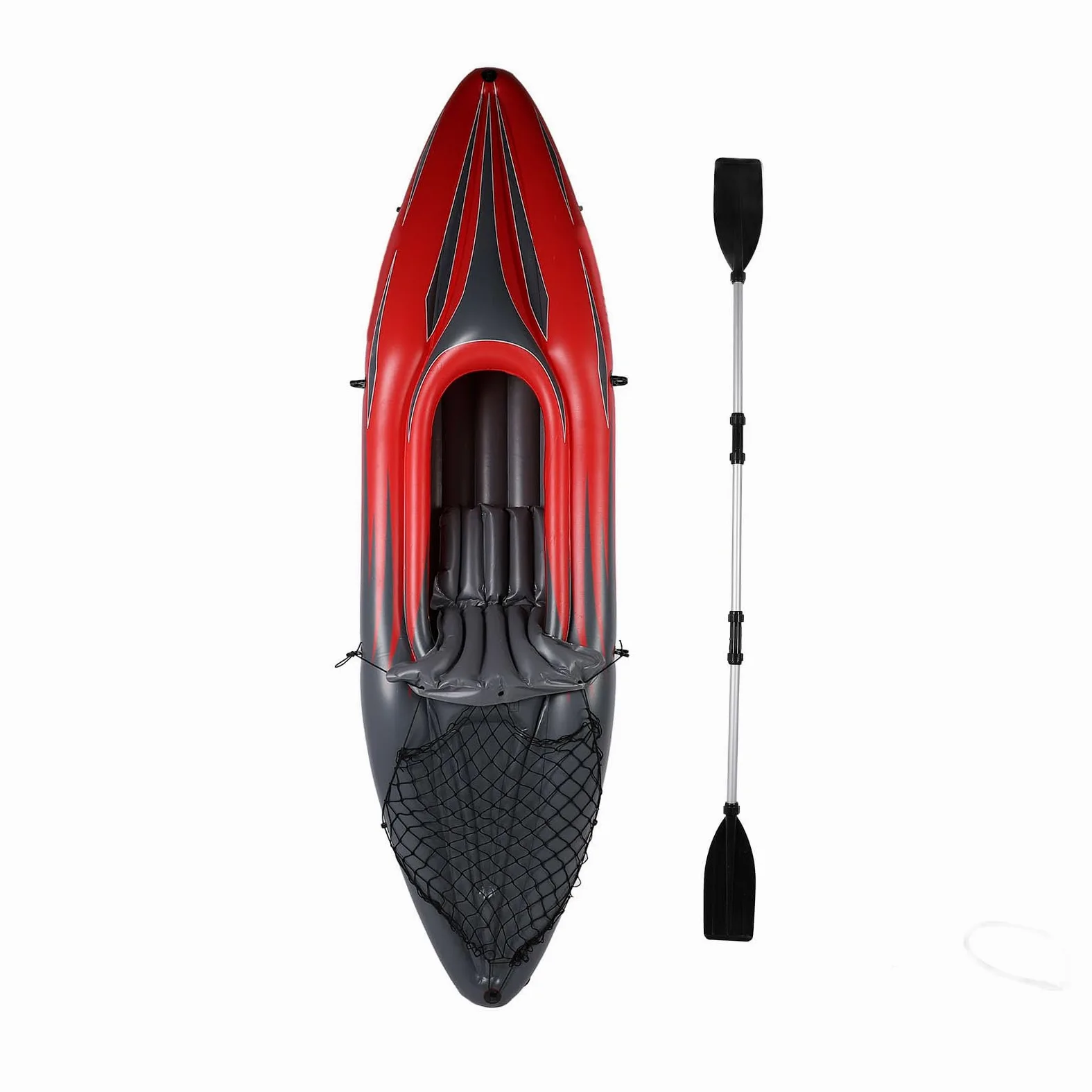 Kayak Inflable, Kayak Inflable de PVC Engrosado para 1 con Paleta de Bomba Manual para Pescar