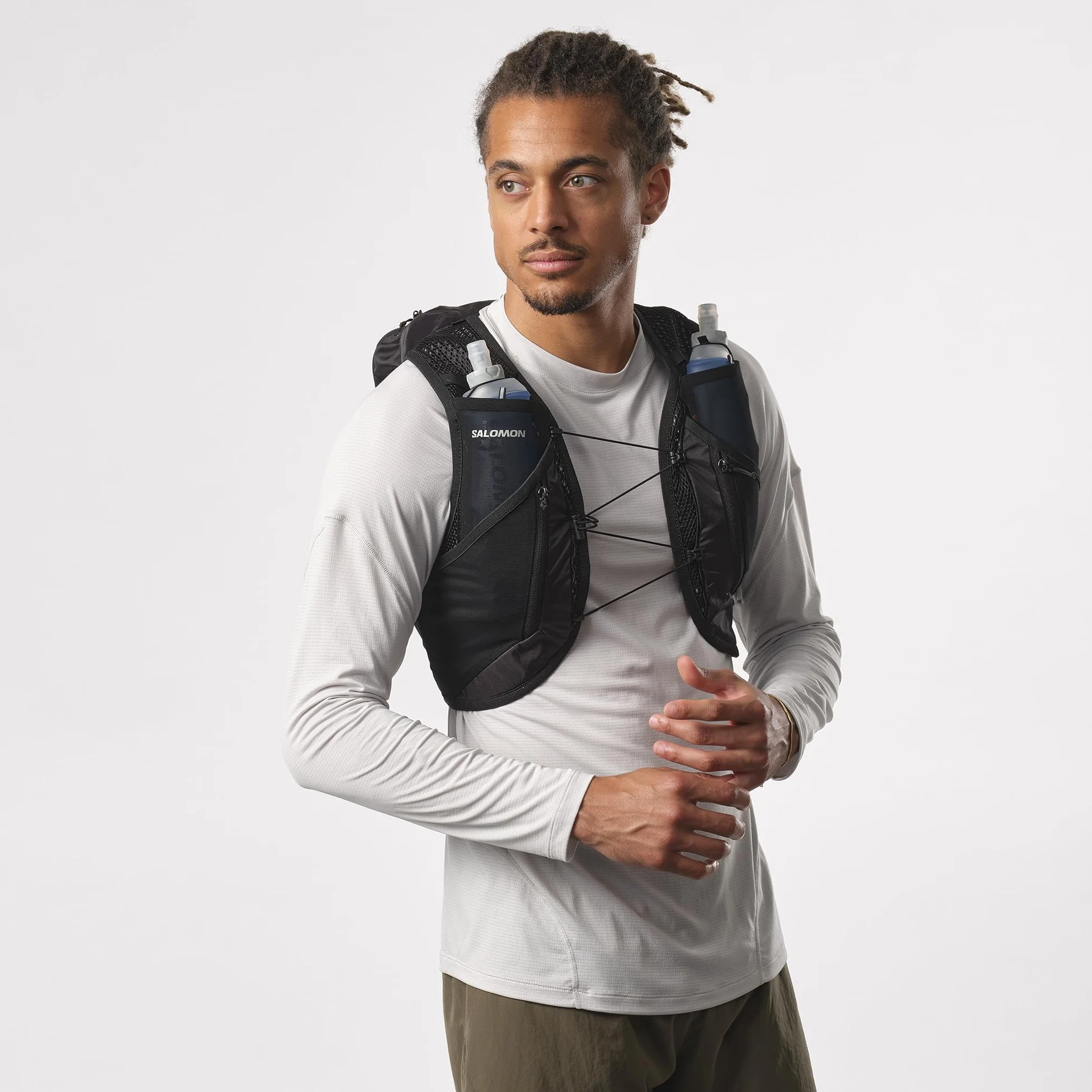 Salomon Active Skin 12 Set, Bolsillos Pecho hidratación, Comodidad SensiFit, Almacenamiento senderos Ultra Seguro