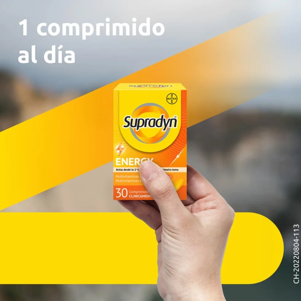 Supradyn Energy Multivitamínico 30 Comprimidos, 13 Vitaminas, 9 Minerales y Coenzima Q10