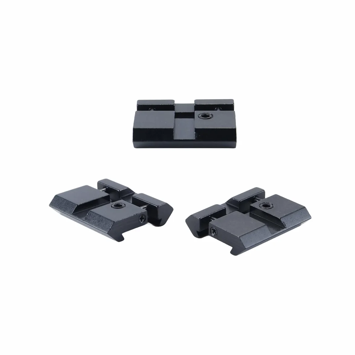 2 adaptadores de riel para mira telescópica a presión: monturas de cola de milano de 11 mm a Weaver/Picatinny de 20 mm (perfil bajo)