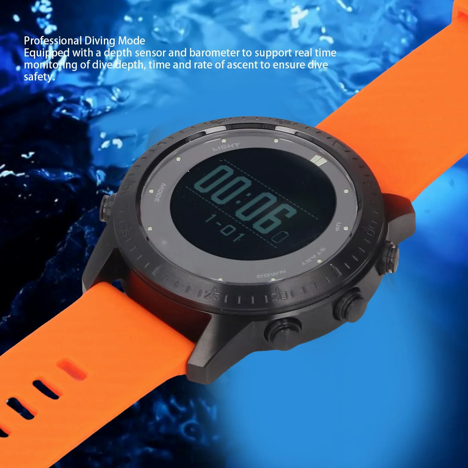 SUNGOOYUE Reloj de Buceo con Modo de Buceo Profesional, Duración de la Batería Larga a Prueba de Agua de 100 M + Notificaciones Inteligentes para Buceadores y Nadadores