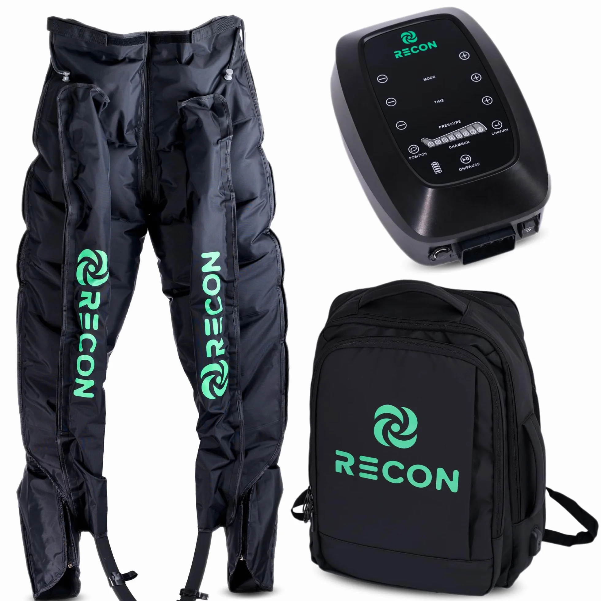 Pantalón de Presoterapia Masajeador Recon 8 Cámaras 6 Modos Batería