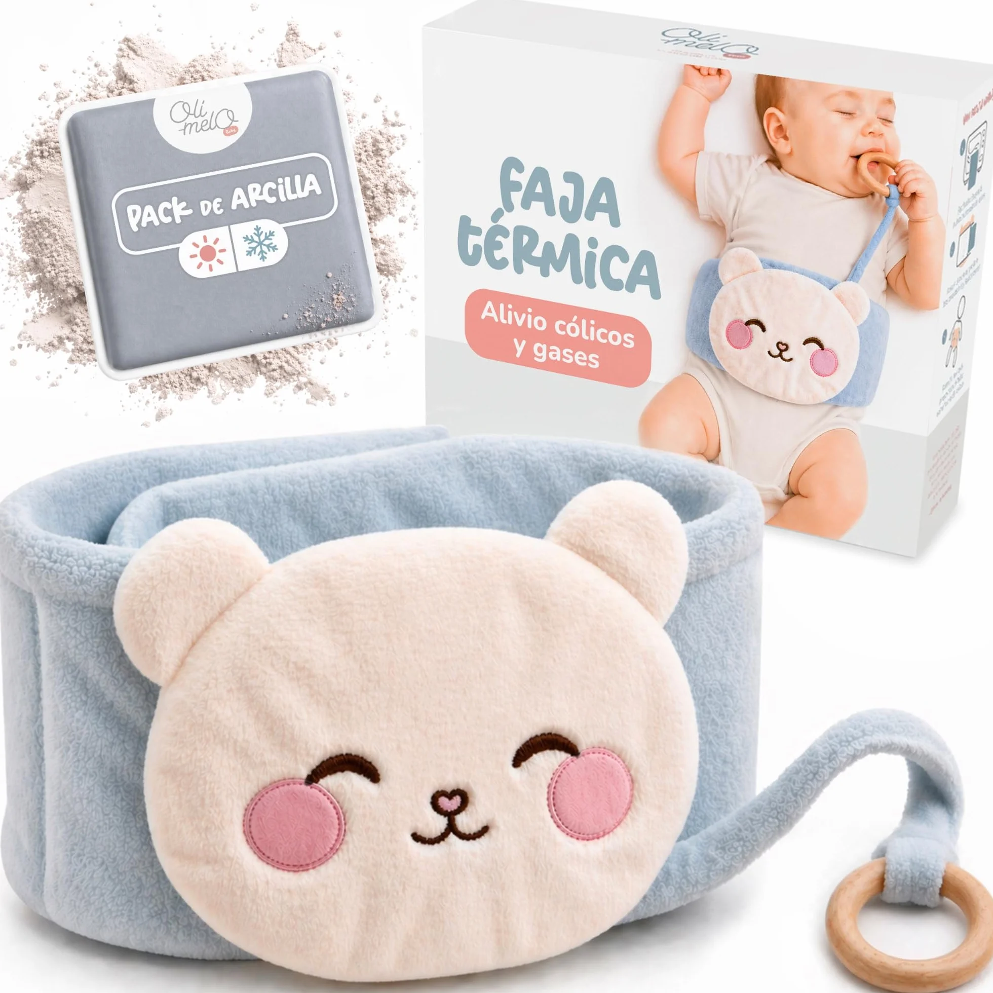 Almohadilla de Arcilla para Bebés - Alivio de Cólicos y Gases - Calor y Frío - CE Certificado